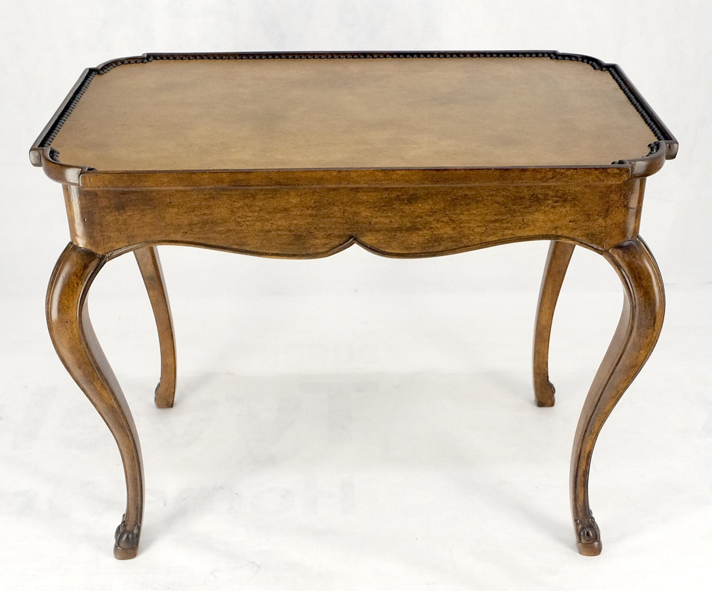EstablishedLines Cabriole Leg Rectangular Decorative Accent Center Table Gueridon Brass Tack MINT