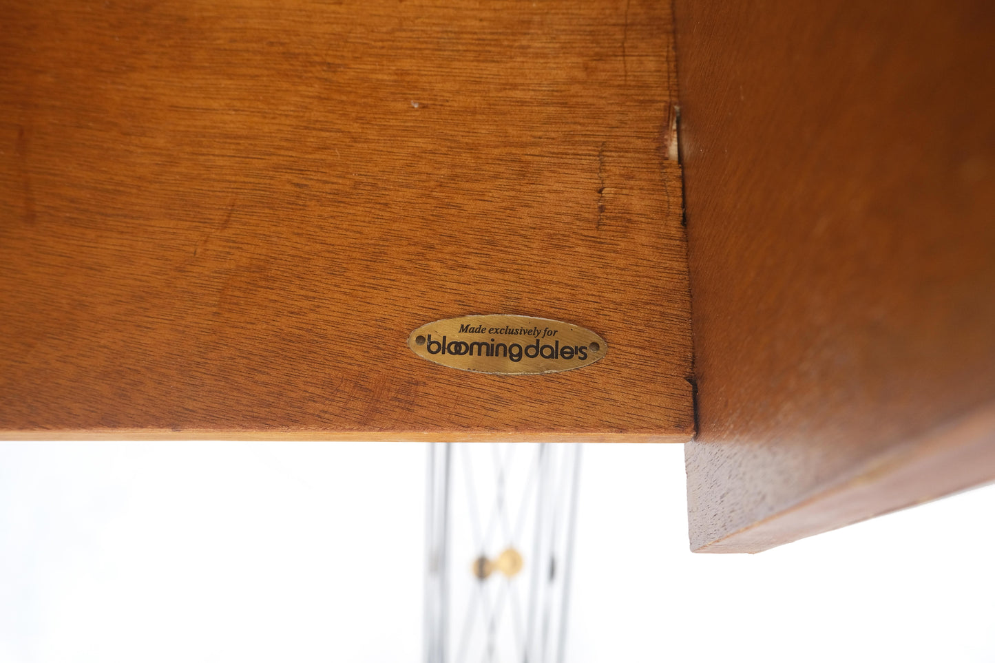 Bloomingdales Pair of Burnt Bamboo 3 Drawers Cane Rattan Small Dressers Chests