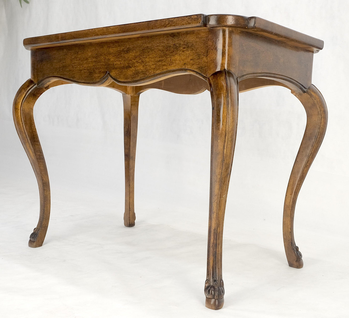 EstablishedLines Cabriole Leg Rectangular Decorative Accent Center Table Gueridon Brass Tack MINT