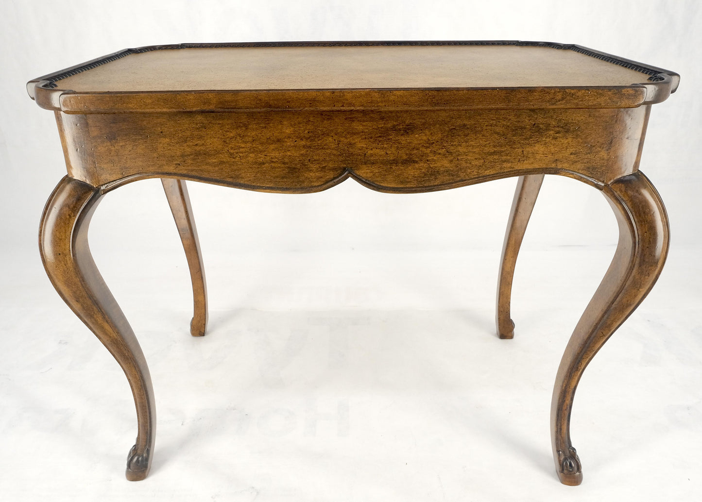 EstablishedLines Cabriole Leg Rectangular Decorative Accent Center Table Gueridon Brass Tack MINT
