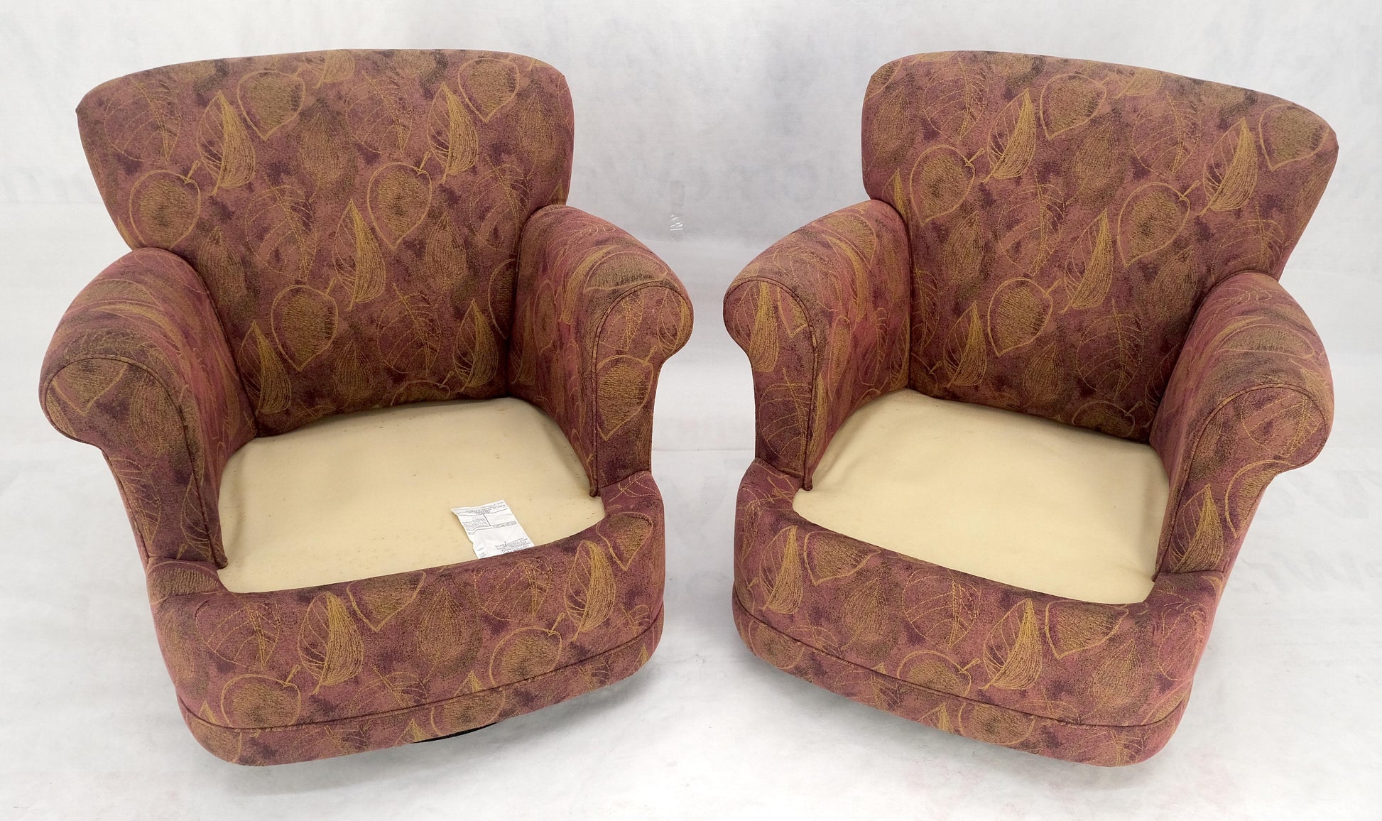 EstablishedLines Pair Barrel Round Back Swivel & Rocking-Gliding Tub Lounge Chairs Baughman MINT!