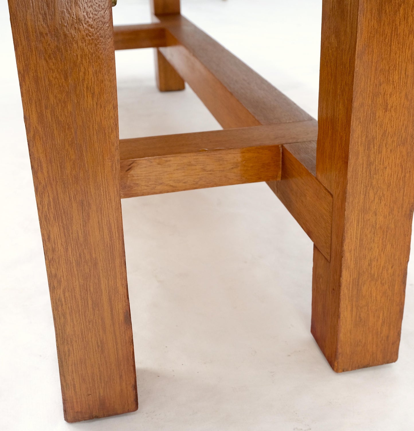 EstablishedLines Custom Heavy Mid Century Modern Striped Butcher Block Style Coffee Table Bench