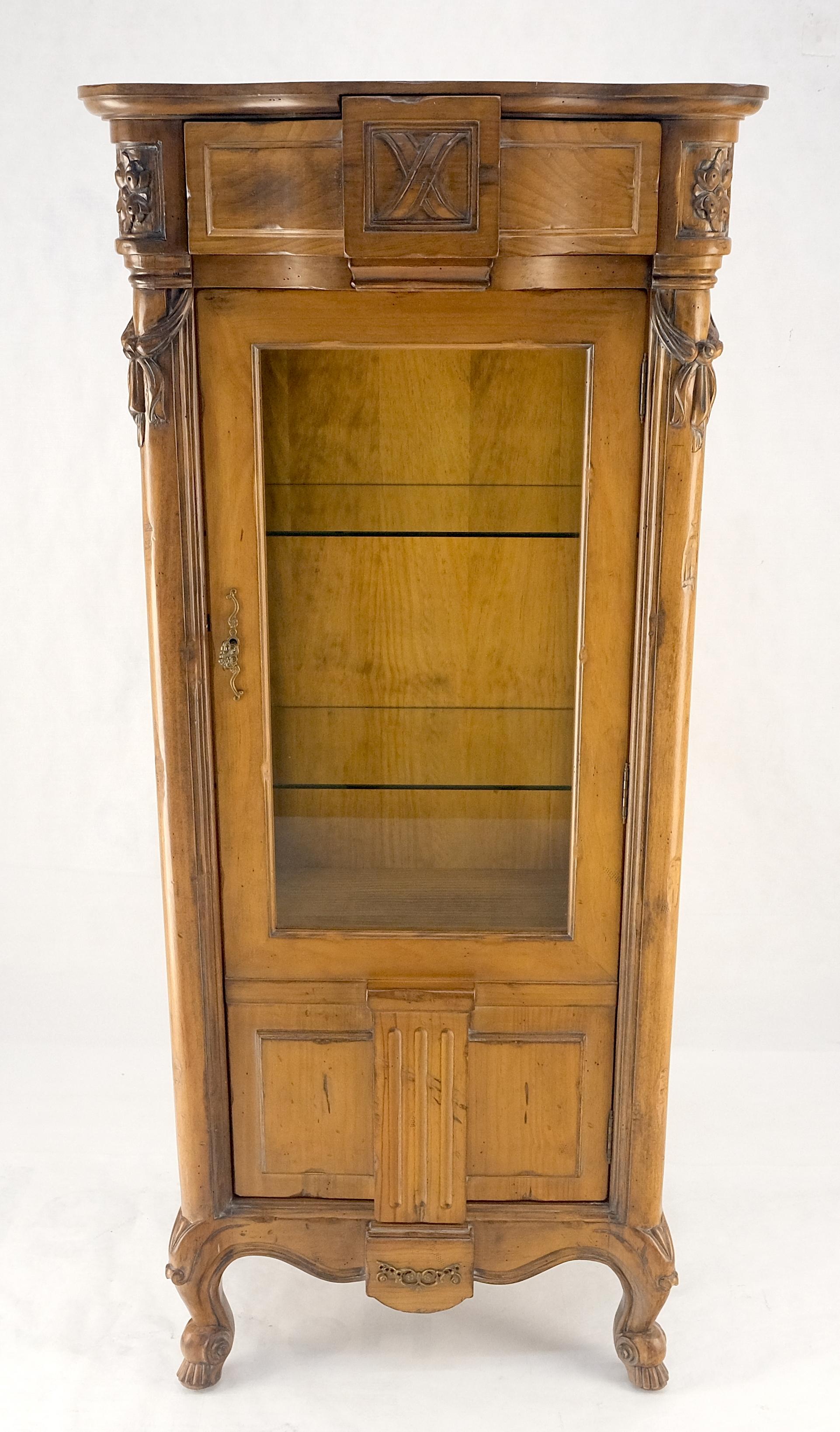 EstablishedLines Compact Regency One Door Carved 26" Wide 3 Tier Italian Curio Cabinet MINT