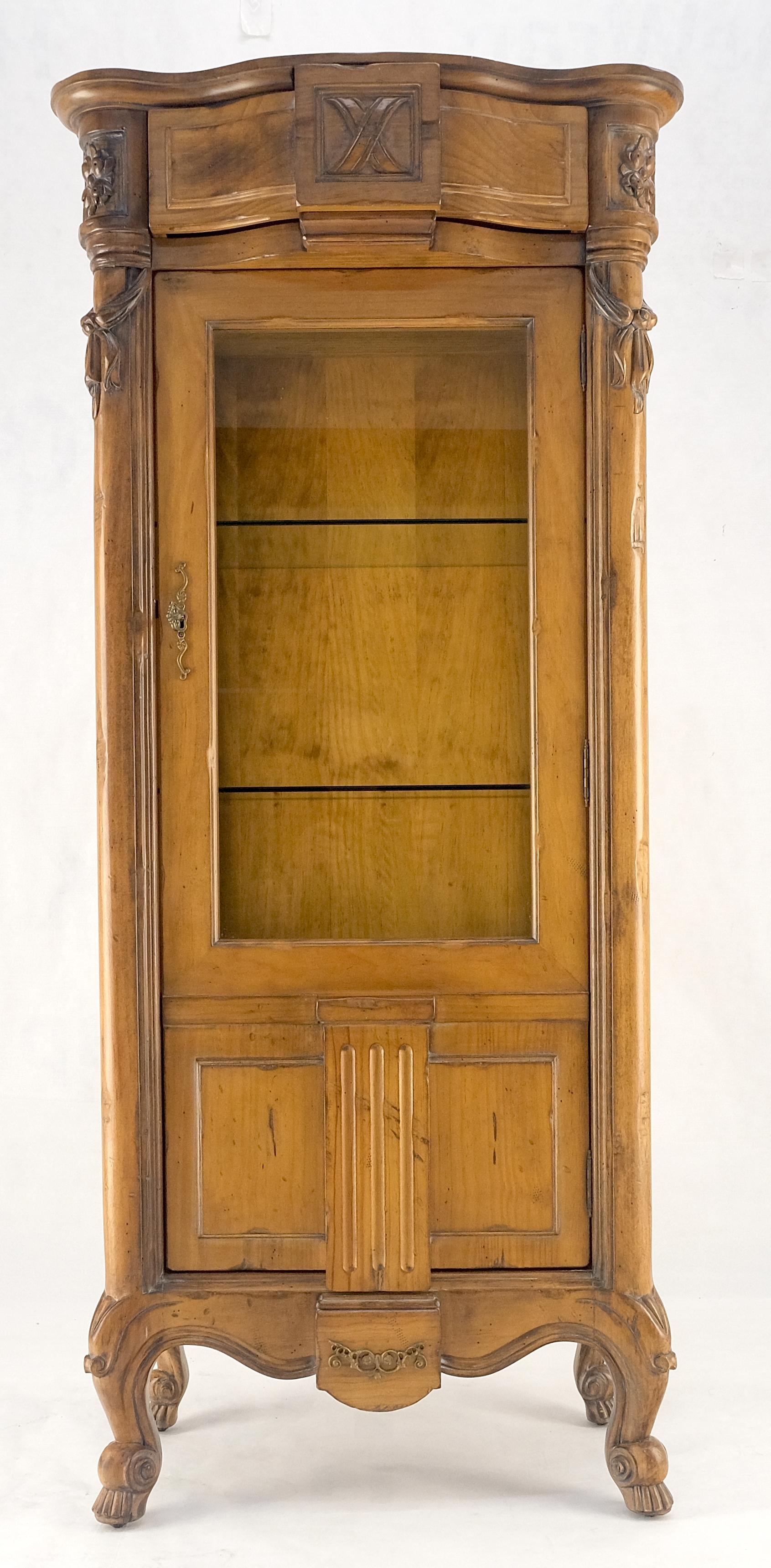 EstablishedLines Compact Regency One Door Carved 26" Wide 3 Tier Italian Curio Cabinet MINT