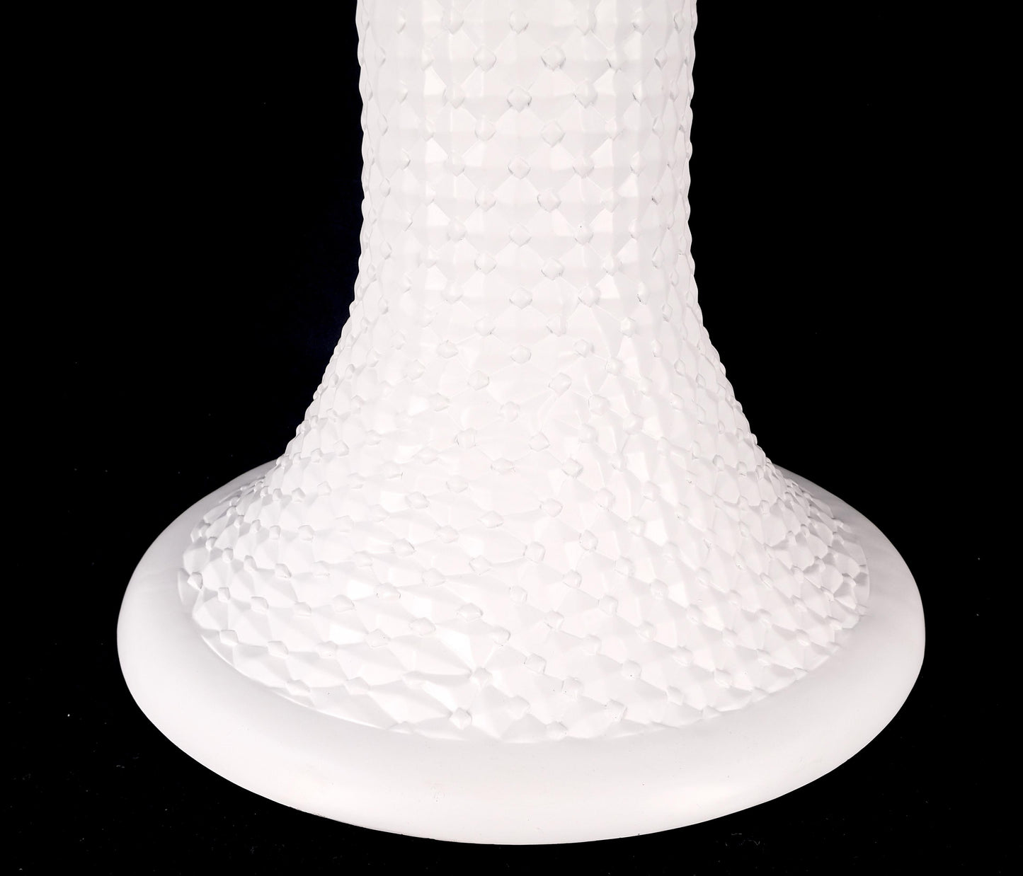 EstablishedLines Round White Marble 1" Thick Top Diamond Pattern Texture Composition Tulip Shape