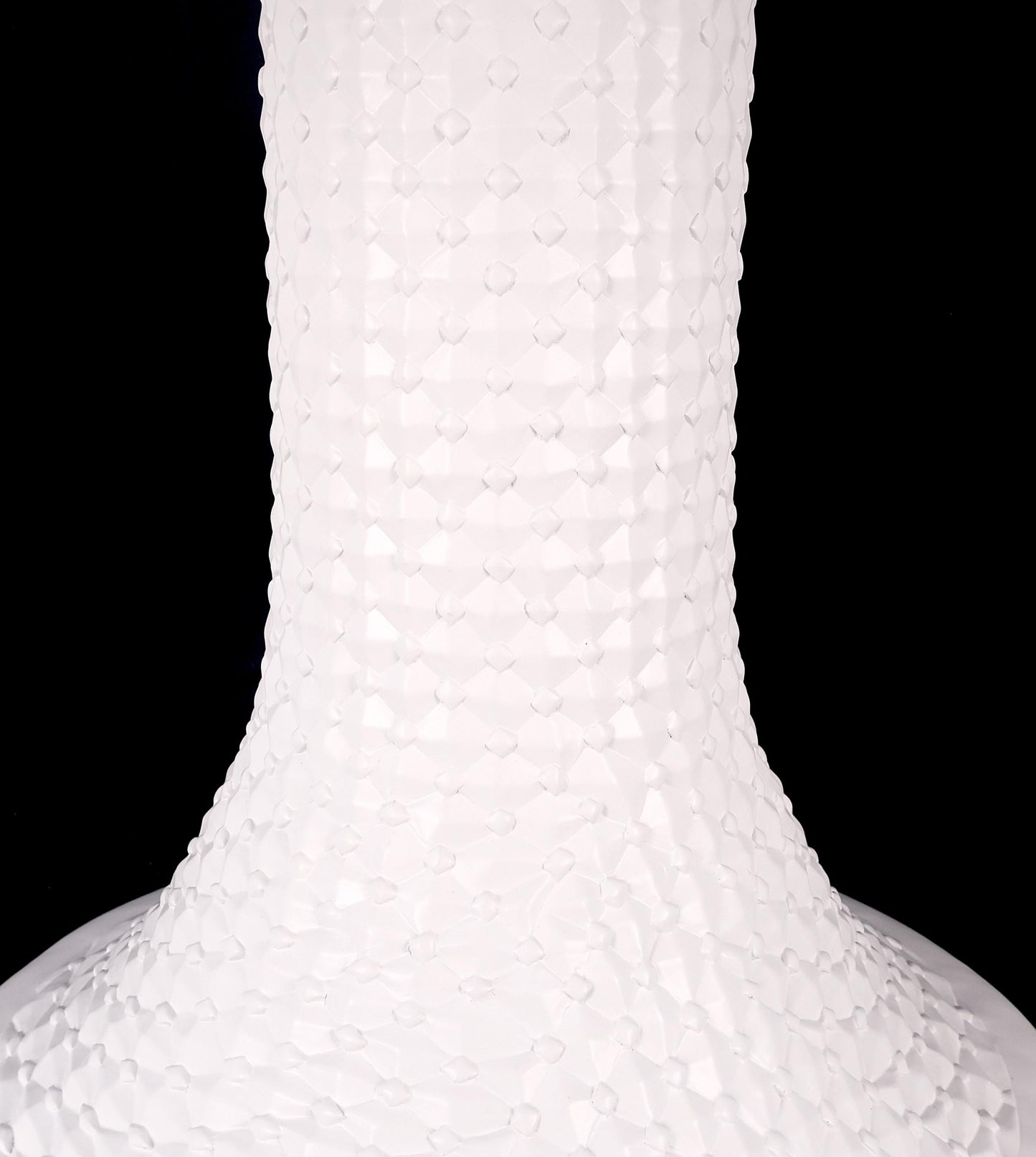 EstablishedLines Round White Marble 1" Thick Top Diamond Pattern Texture Composition Tulip Shape