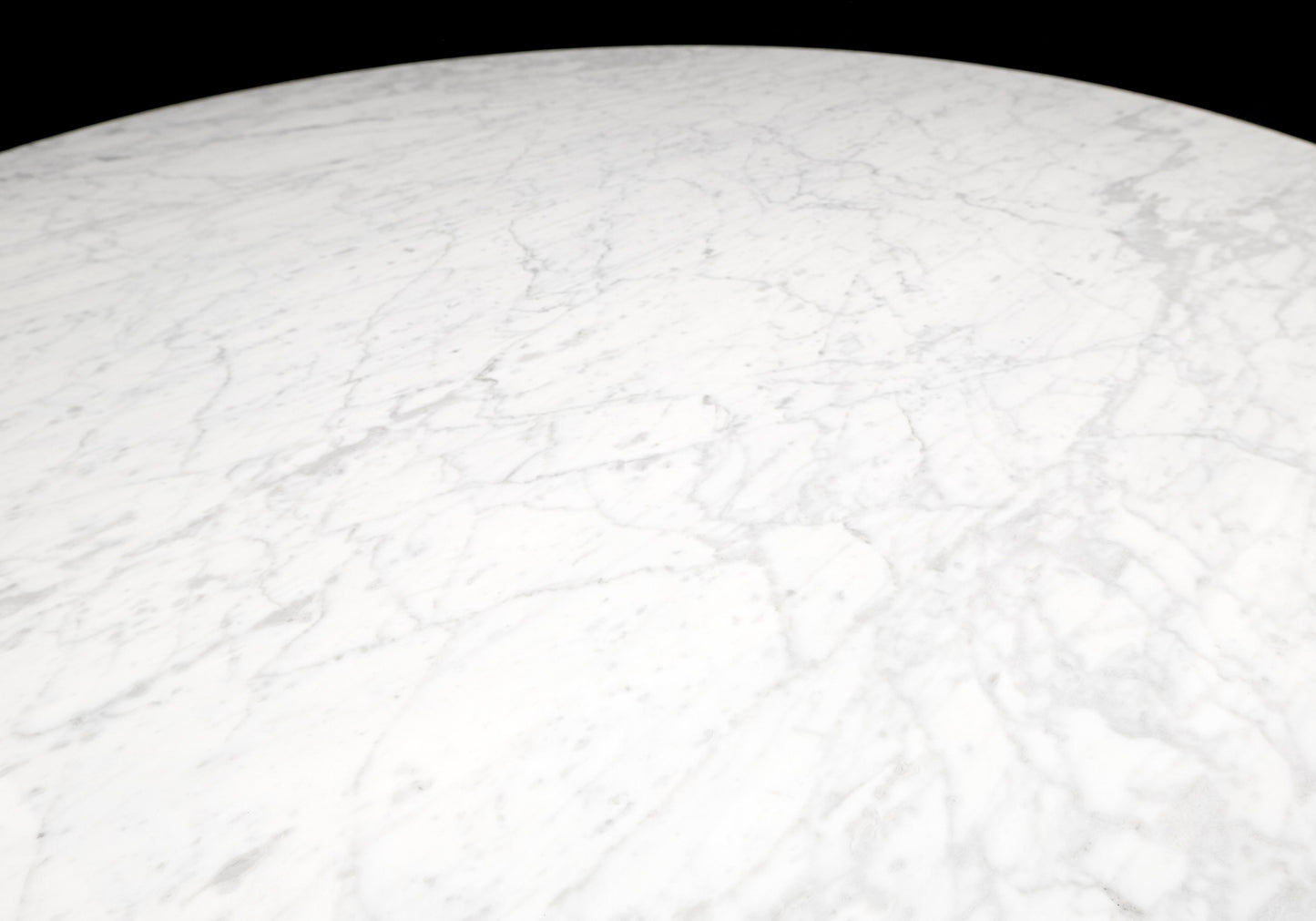 EstablishedLines Round White Marble 1" Thick Top Diamond Pattern Texture Composition Tulip Shape