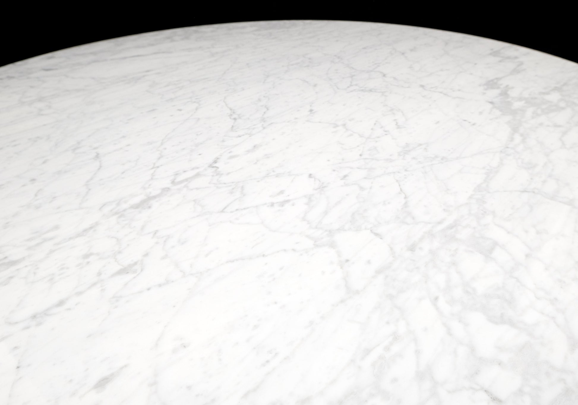 EstablishedLines Round White Marble 1" Thick Top Diamond Pattern Texture Composition Tulip Shape