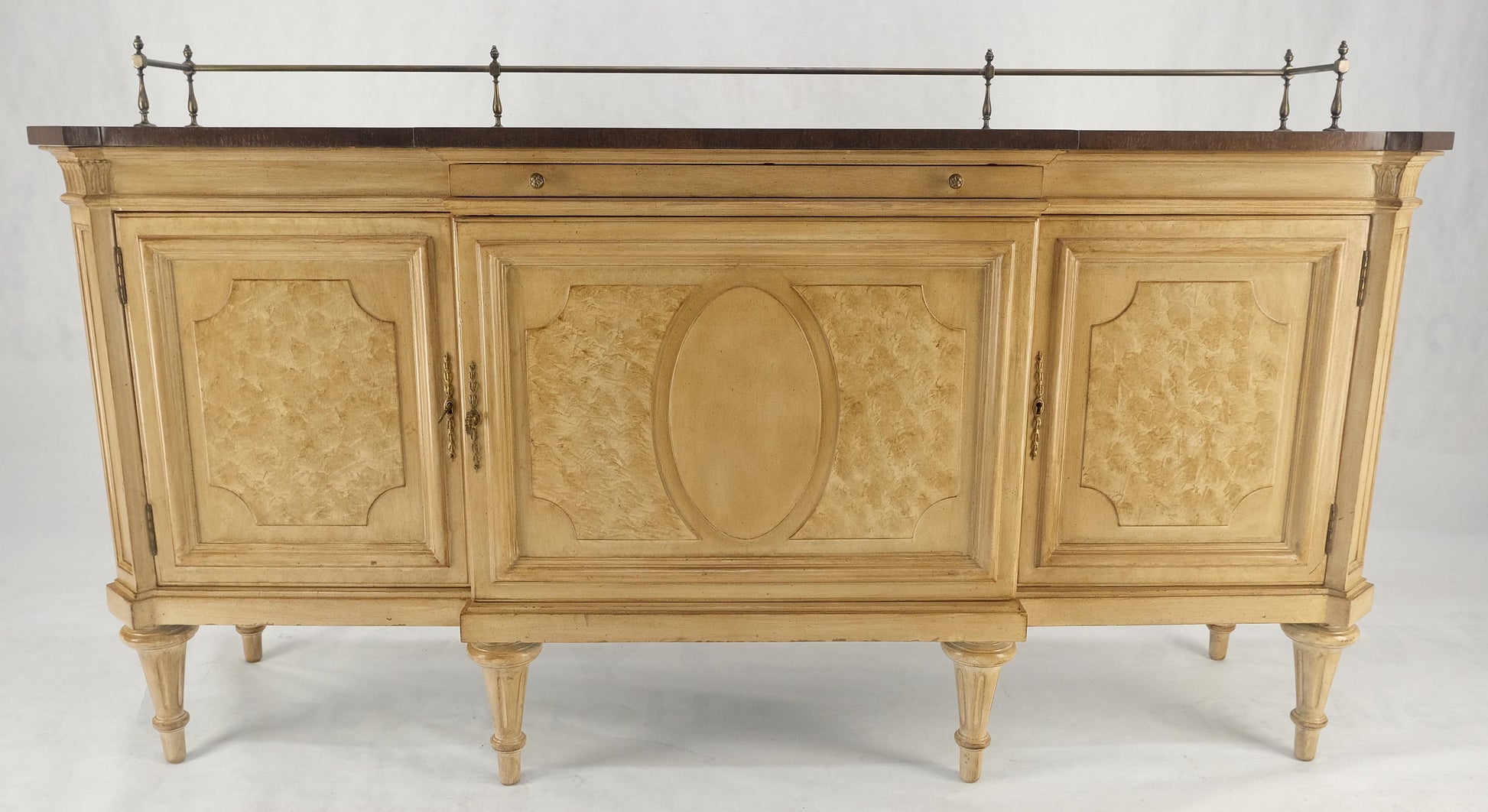 EstablishedLines Kargers Rosewood Brass Gallery Top Fitted Drawers Sideboard Buffet Credenza MINT