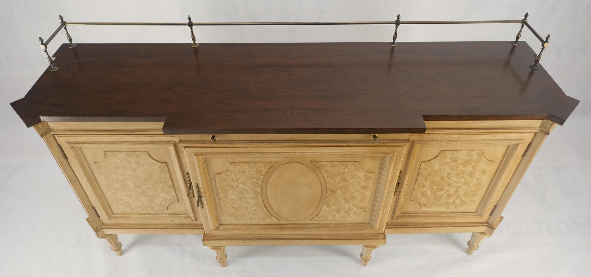 EstablishedLines Kargers Rosewood Brass Gallery Top Fitted Drawers Sideboard Buffet Credenza MINT
