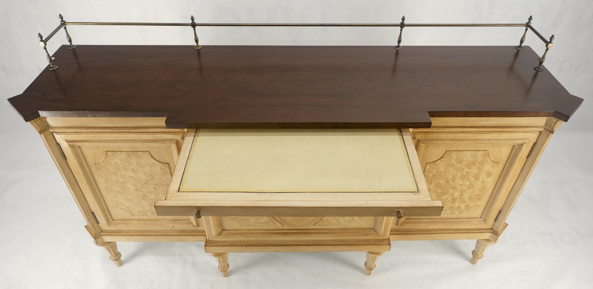 EstablishedLines Kargers Rosewood Brass Gallery Top Fitted Drawers Sideboard Buffet Credenza MINT