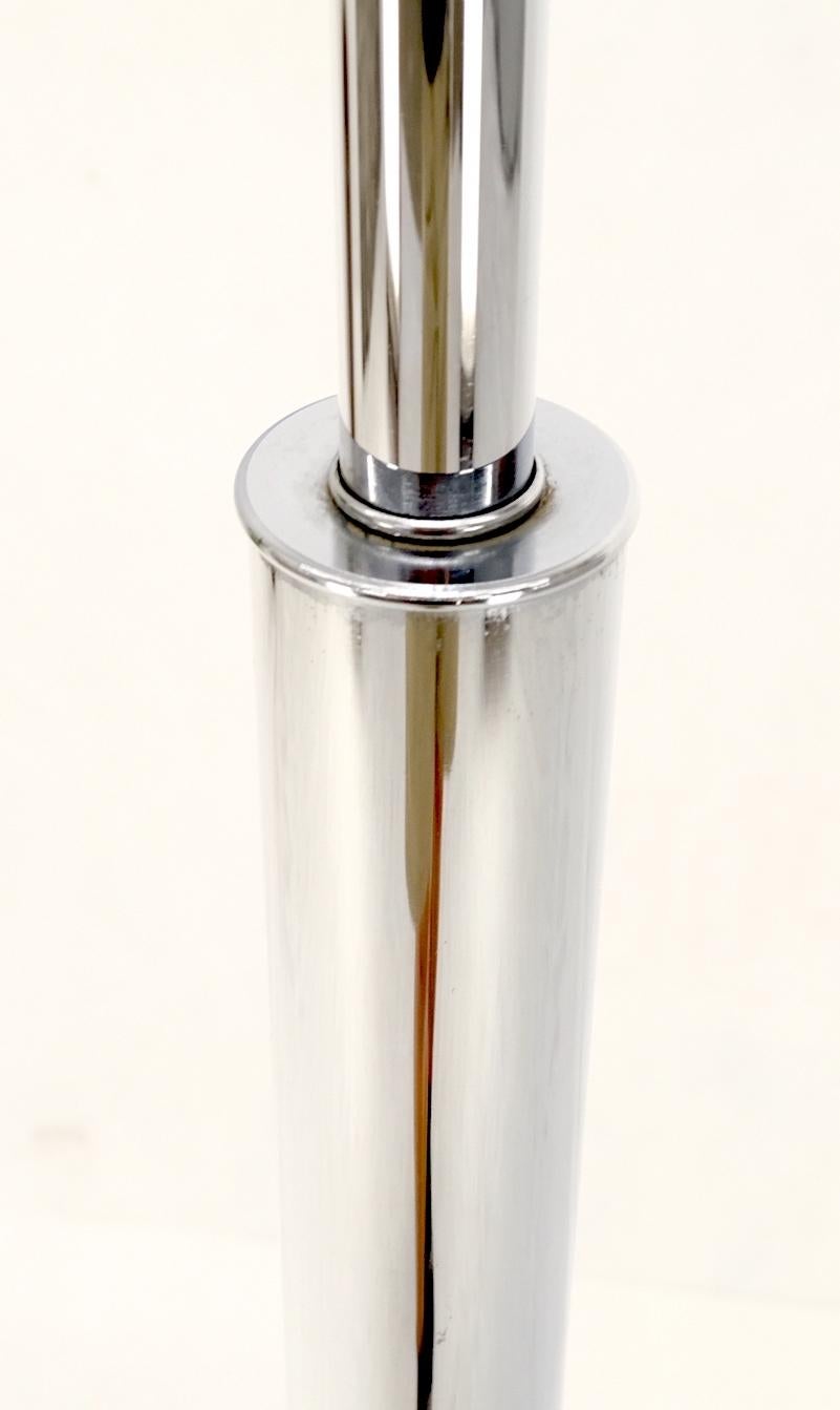 EstablishedLines Pancaked Chrome Spheres Base Glass Top End Table Floor Lamp Mid-Century Modern