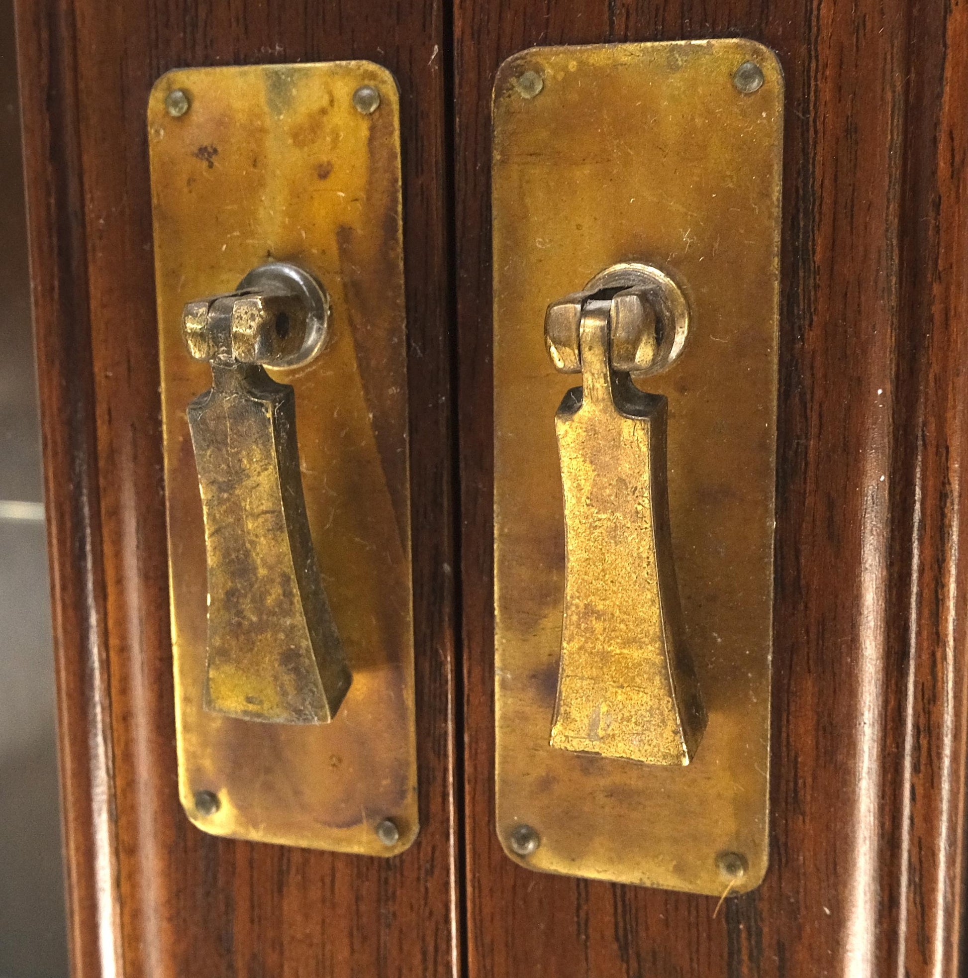 EstablishedLines 4 Doors Carved Teak 5 Shelves 2 Bottom Drawers 72" Tall Curio Cabinet Showcase