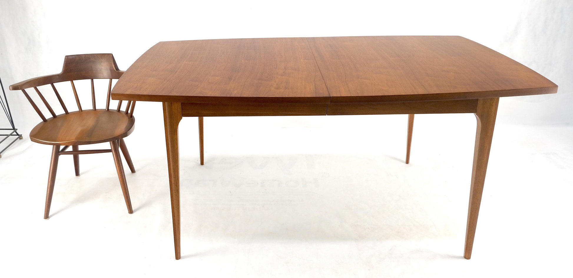 EstablishedLines Tapered Legs Walnut 3 Leaves Danish Mid Century 66" Long Dining Table MINT!