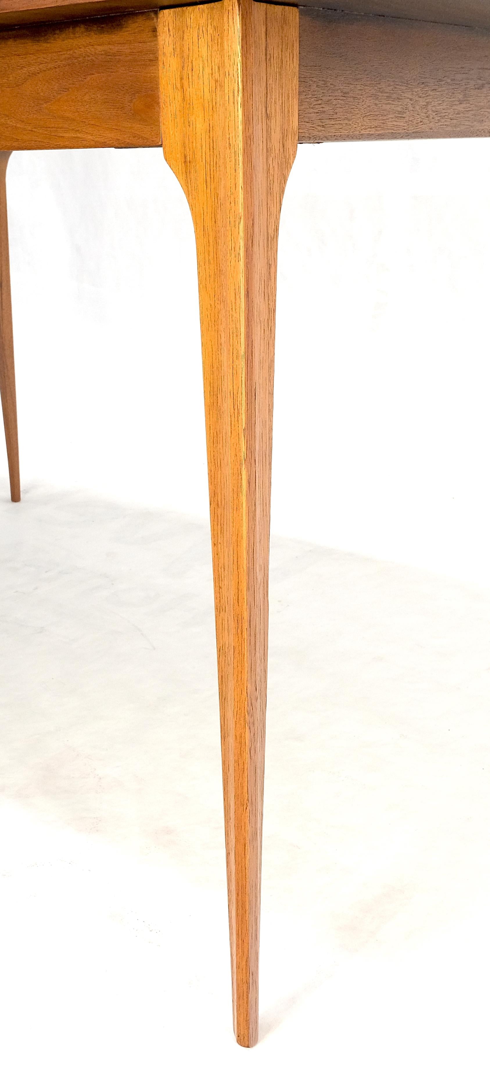 EstablishedLines Tapered Legs Walnut 3 Leaves Danish Mid Century 66" Long Dining Table MINT!