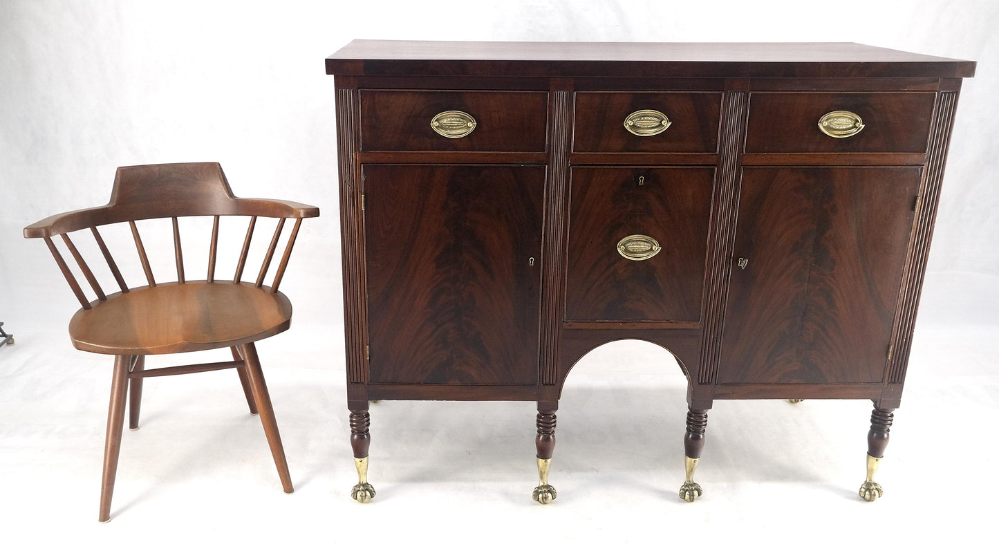 EstablishedLines Antique c1880s Solid Mahogany Top Brass Ball & Claw Feet Sideboards Buffet MINT