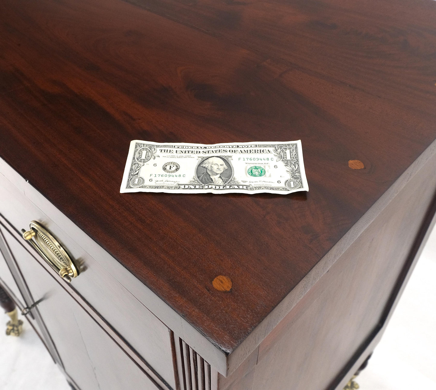 EstablishedLines Antique c1880s Solid Mahogany Top Brass Ball & Claw Feet Sideboards Buffet MINT
