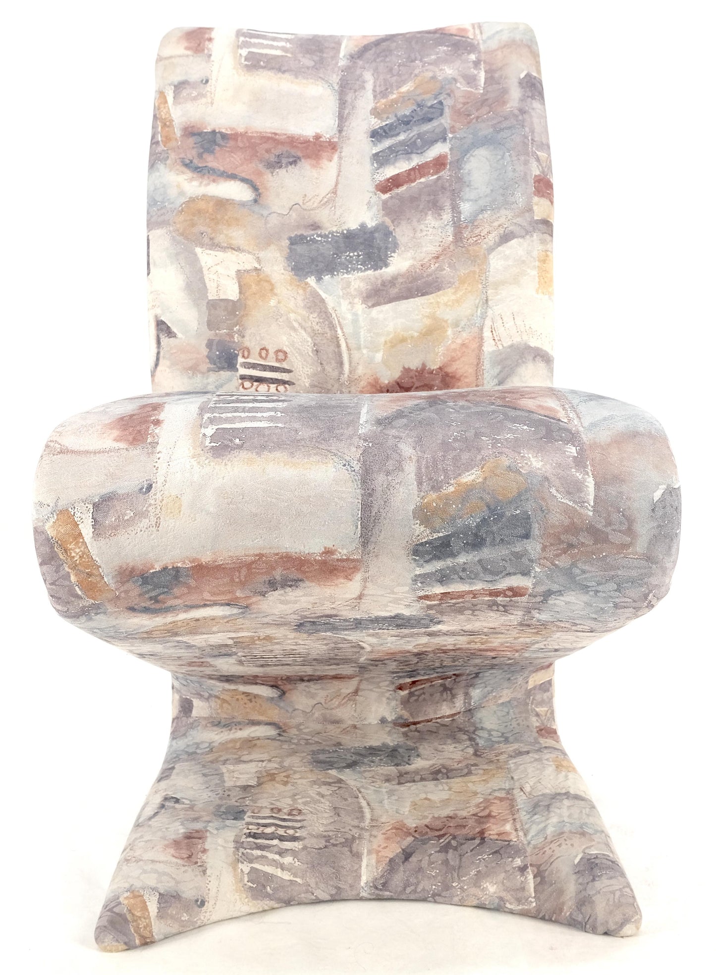 EstablishedLines Set of 6 S Shape Curved Abstract Upholstery Baughman Style Dining Chairs MINT