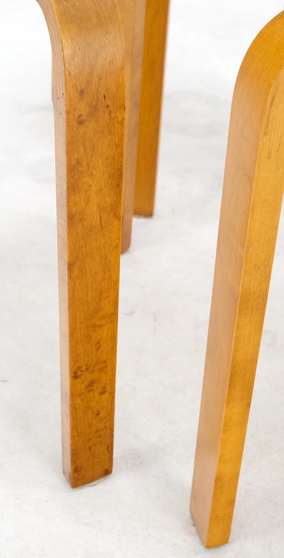 EstablishedLines Set of 4 Alvar Aalto Round Birch Bent Leg Nesting Tables c.1950s Made in Sweden