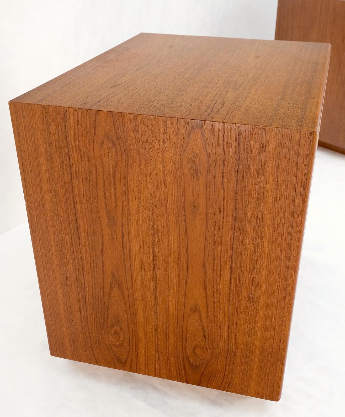 EstablishedLines Pair of Mid Century Danish Modern Teak One Drawer Nightstands End Tables MINT!
