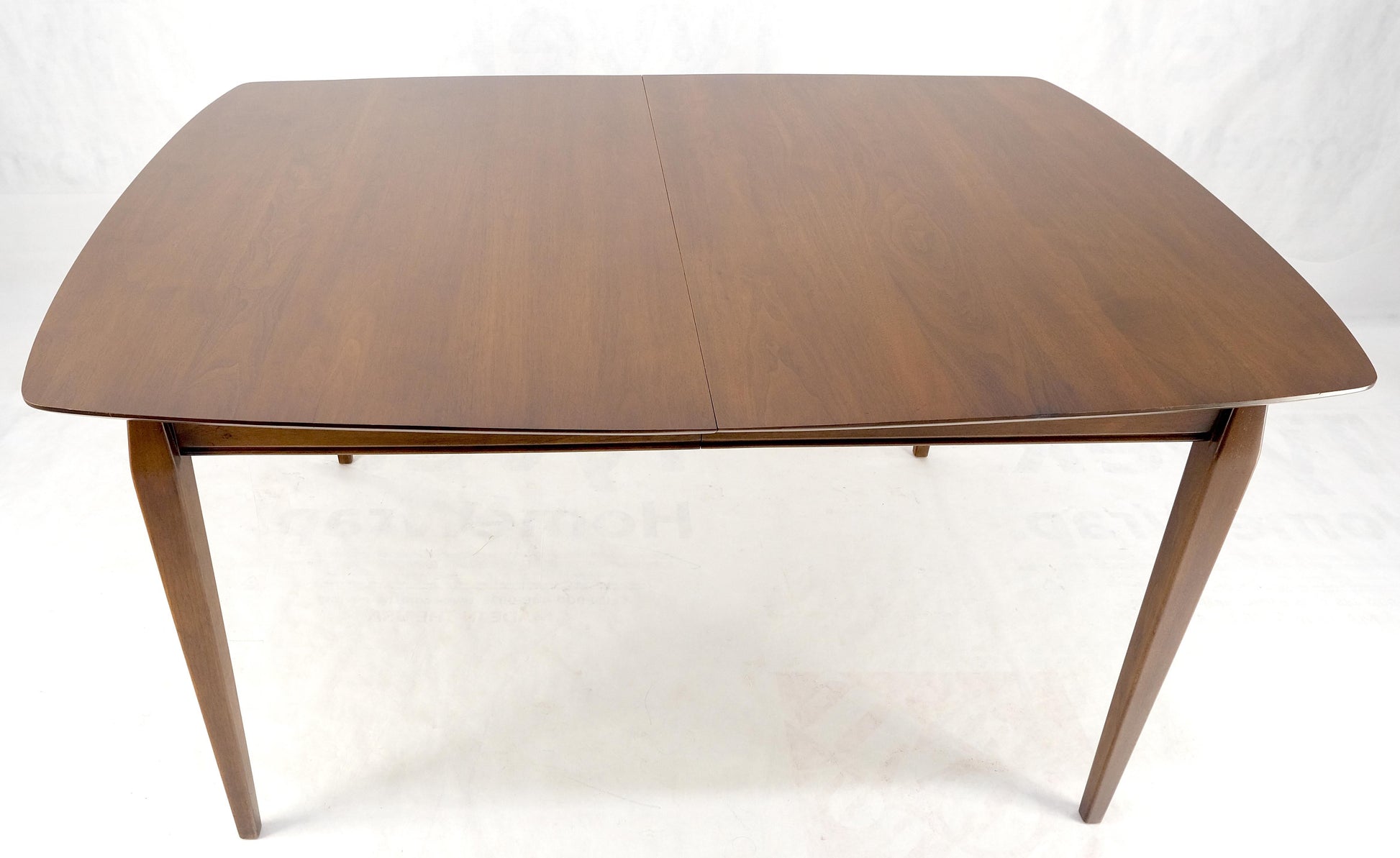 EstablishedLines Walnut Danish Mid Century Modern Tapered Leg 2 Boards 58" Long Dining Table MINT