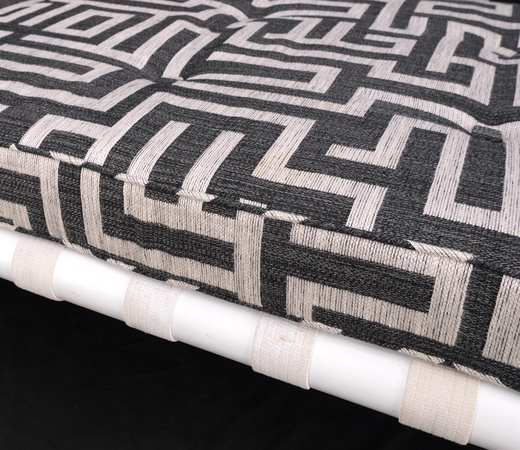 EstablishedLines T.H. Robsjohn-Gibbings White Lacquered Walnut Daybed New Abstract Upholstery