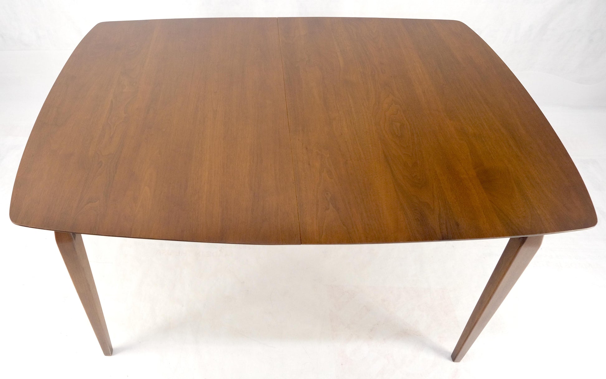 EstablishedLines Walnut Danish Mid Century Modern Tapered Leg 2 Boards 58" Long Dining Table MINT