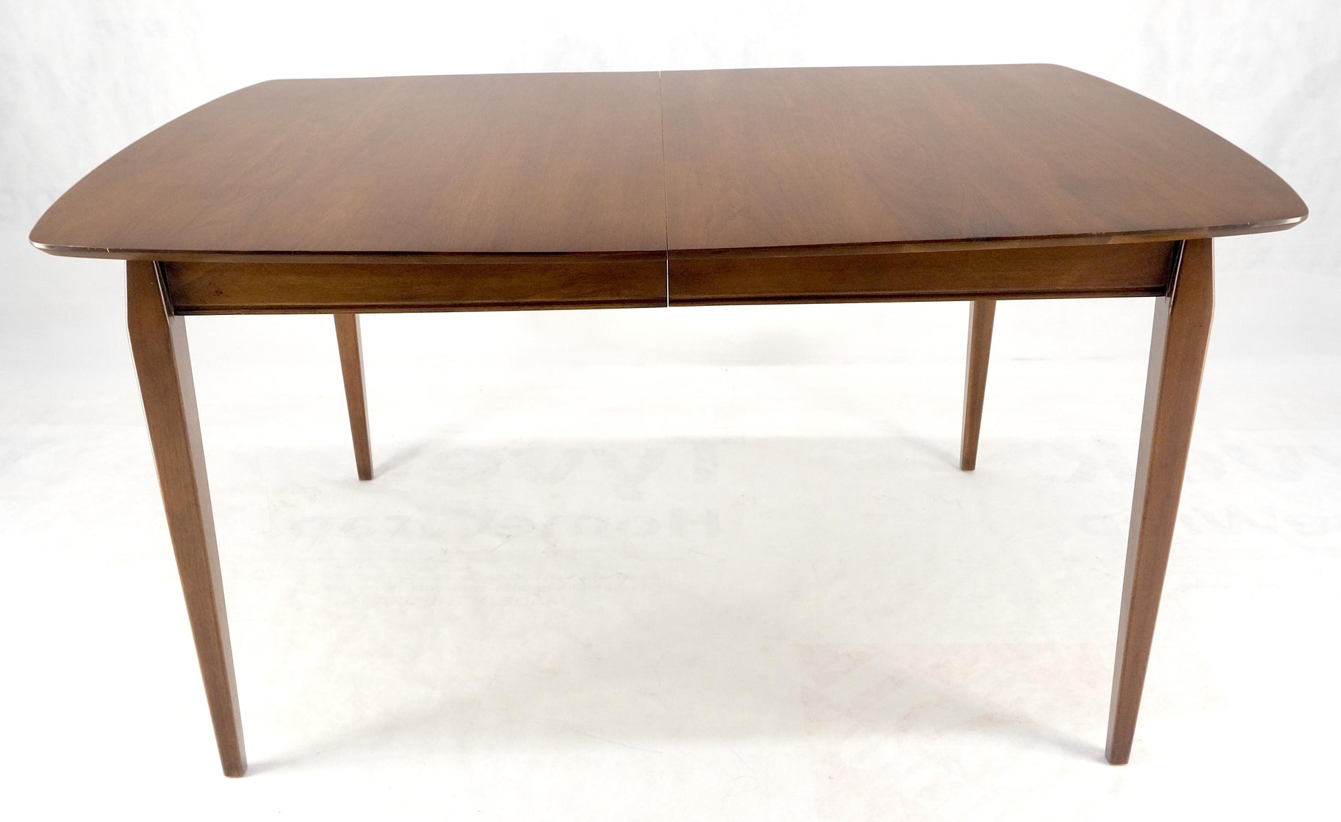 EstablishedLines Walnut Danish Mid Century Modern Tapered Leg 2 Boards 58" Long Dining Table MINT