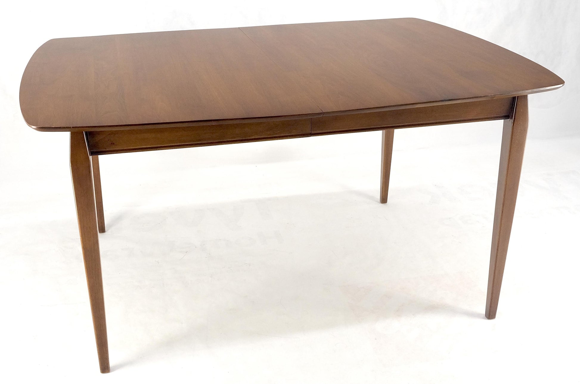 EstablishedLines Walnut Danish Mid Century Modern Tapered Leg 2 Boards 58" Long Dining Table MINT