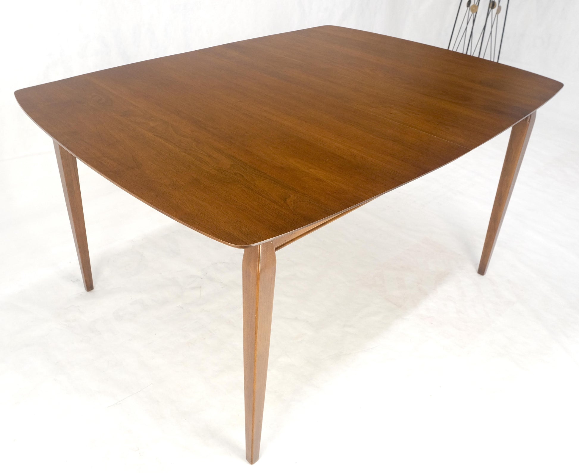 EstablishedLines Walnut Danish Mid Century Modern Tapered Leg 2 Boards 58" Long Dining Table MINT