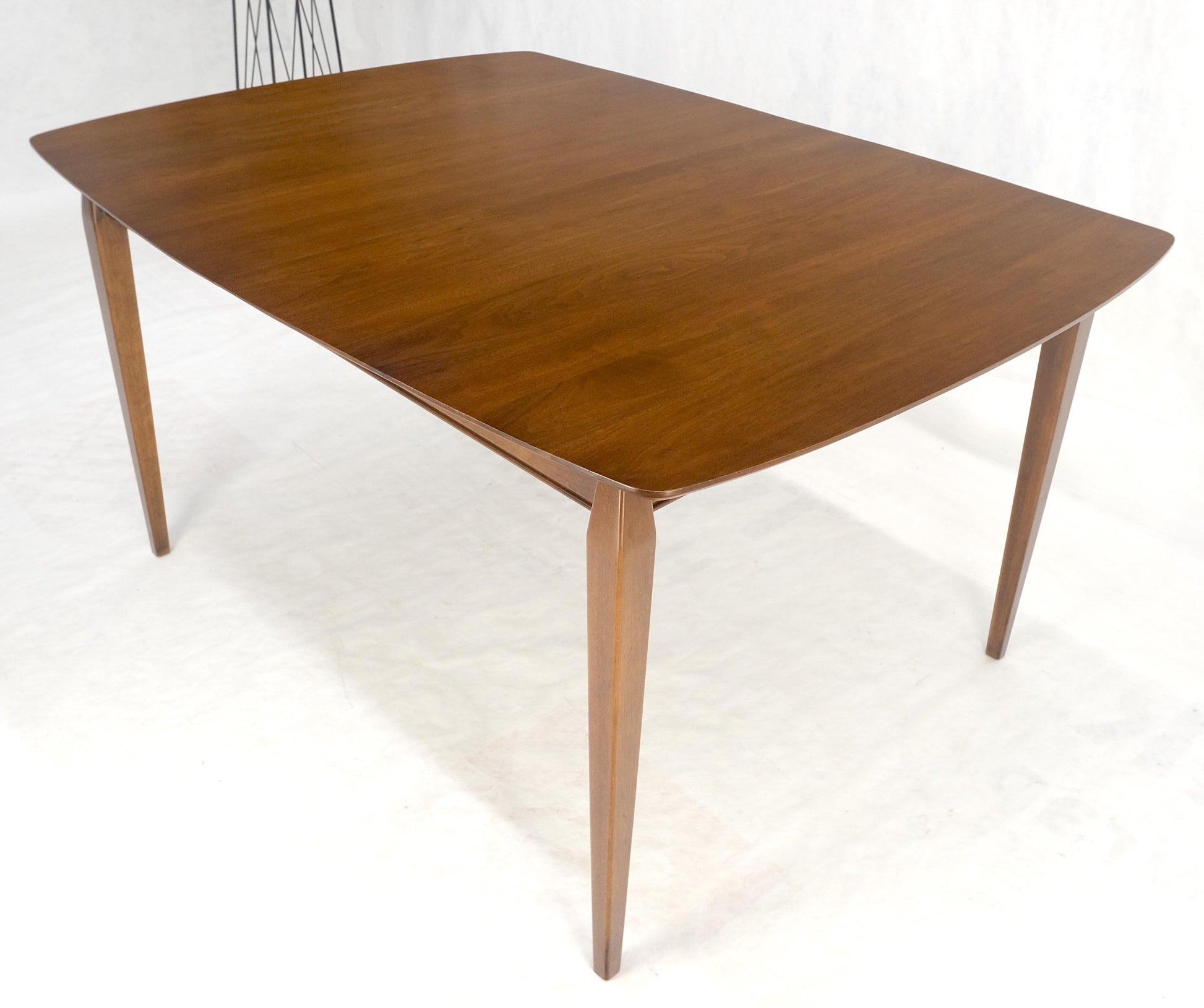 EstablishedLines Walnut Danish Mid Century Modern Tapered Leg 2 Boards 58" Long Dining Table MINT
