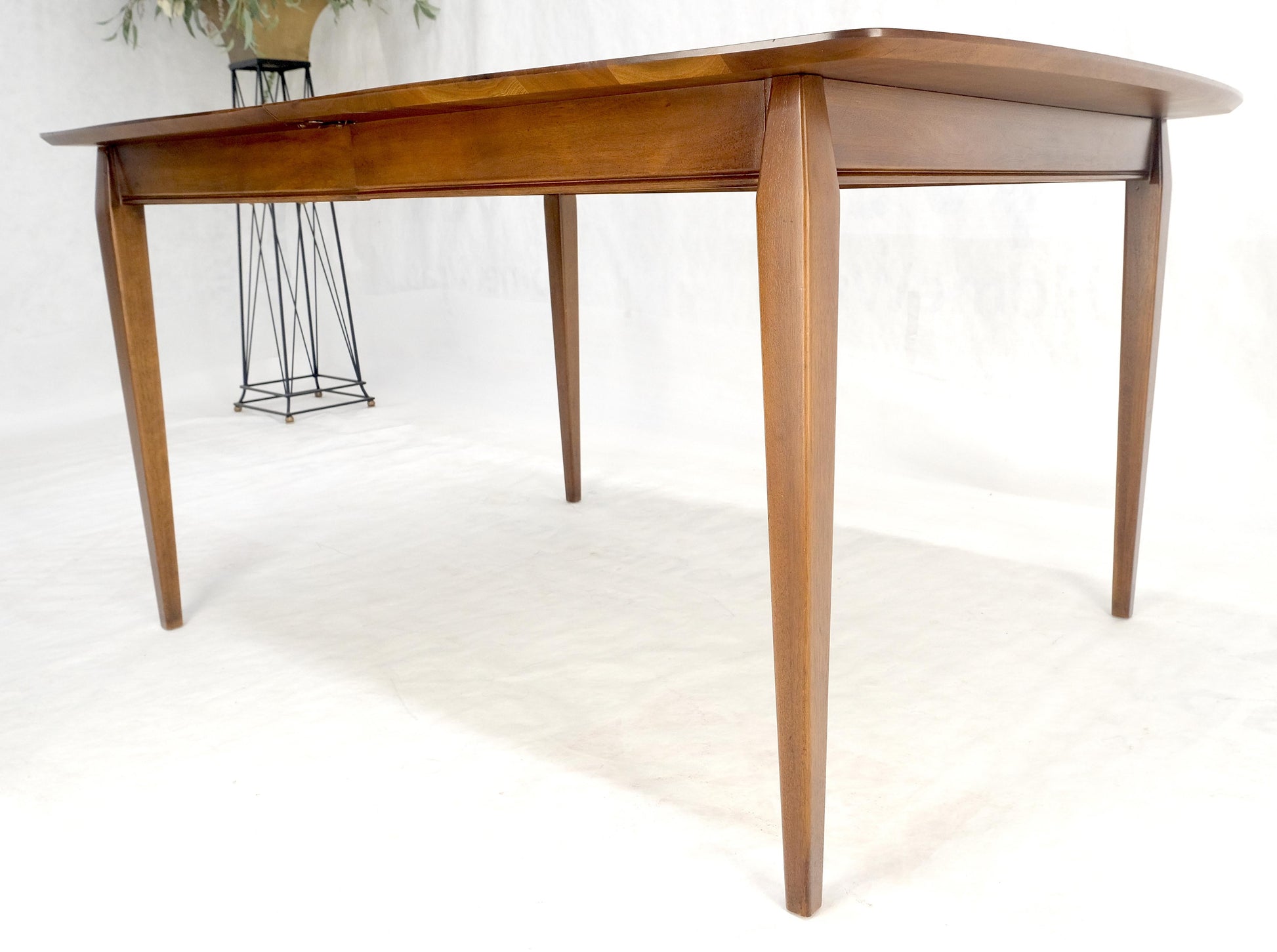 EstablishedLines Walnut Danish Mid Century Modern Tapered Leg 2 Boards 58" Long Dining Table MINT