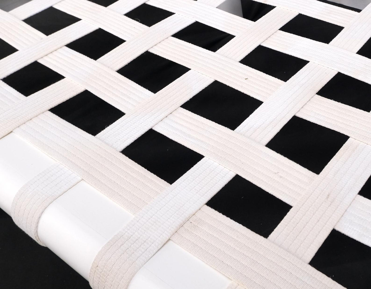 EstablishedLines T.H. Robsjohn-Gibbings White Lacquered Walnut Daybed New Abstract Upholstery