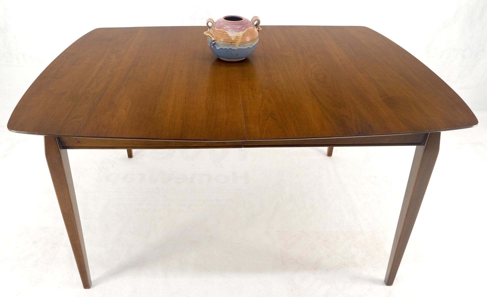 EstablishedLines Walnut Danish Mid Century Modern Tapered Leg 2 Boards 58" Long Dining Table MINT
