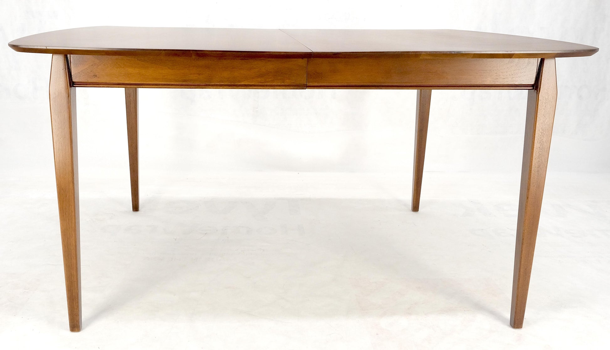 EstablishedLines Walnut Danish Mid Century Modern Tapered Leg 2 Boards 58" Long Dining Table MINT