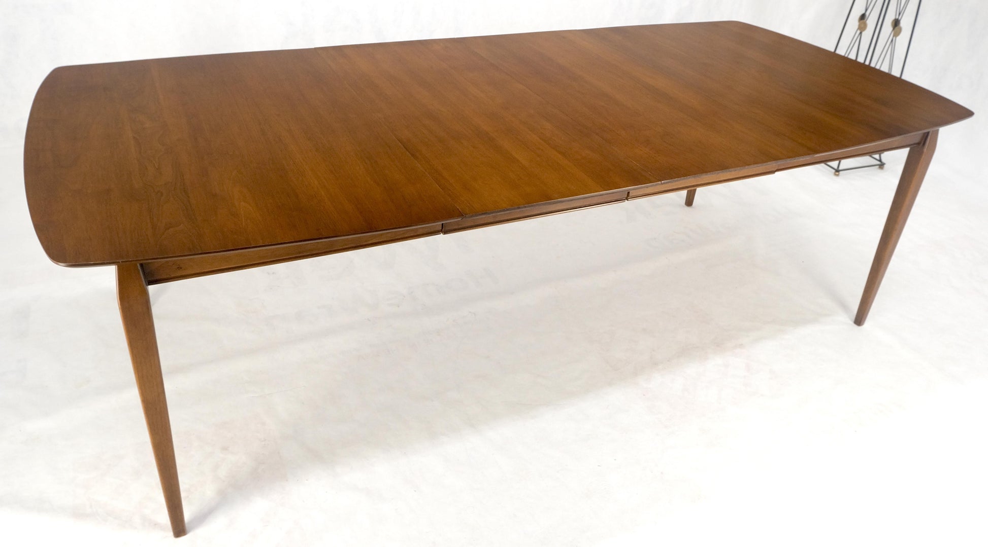 EstablishedLines Walnut Danish Mid Century Modern Tapered Leg 2 Boards 58" Long Dining Table MINT