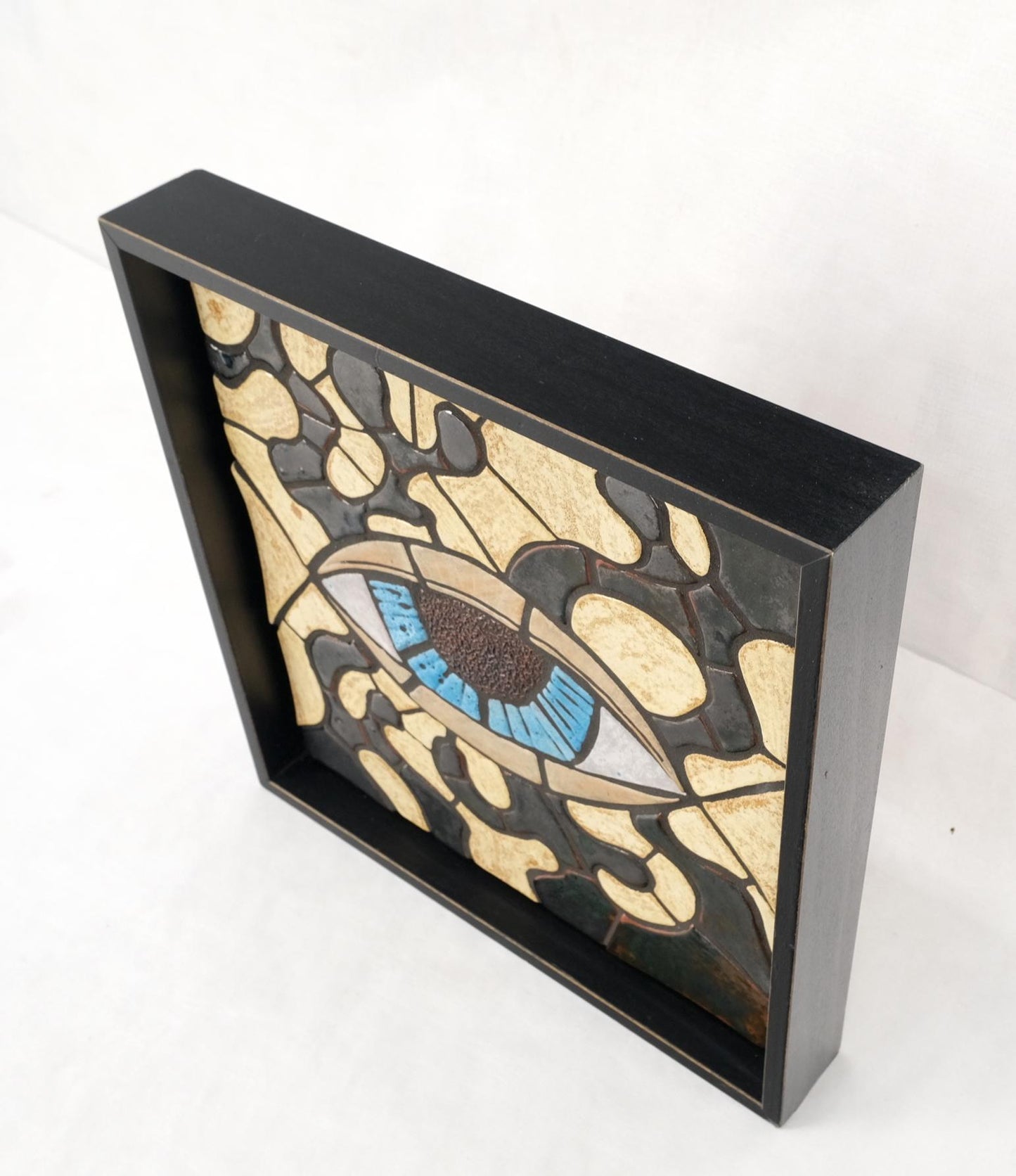 EstablishedLines Hand Crafted Wet-Cut Mosaic Modern Wall Hanging Plaque Art Sculptural Tiles