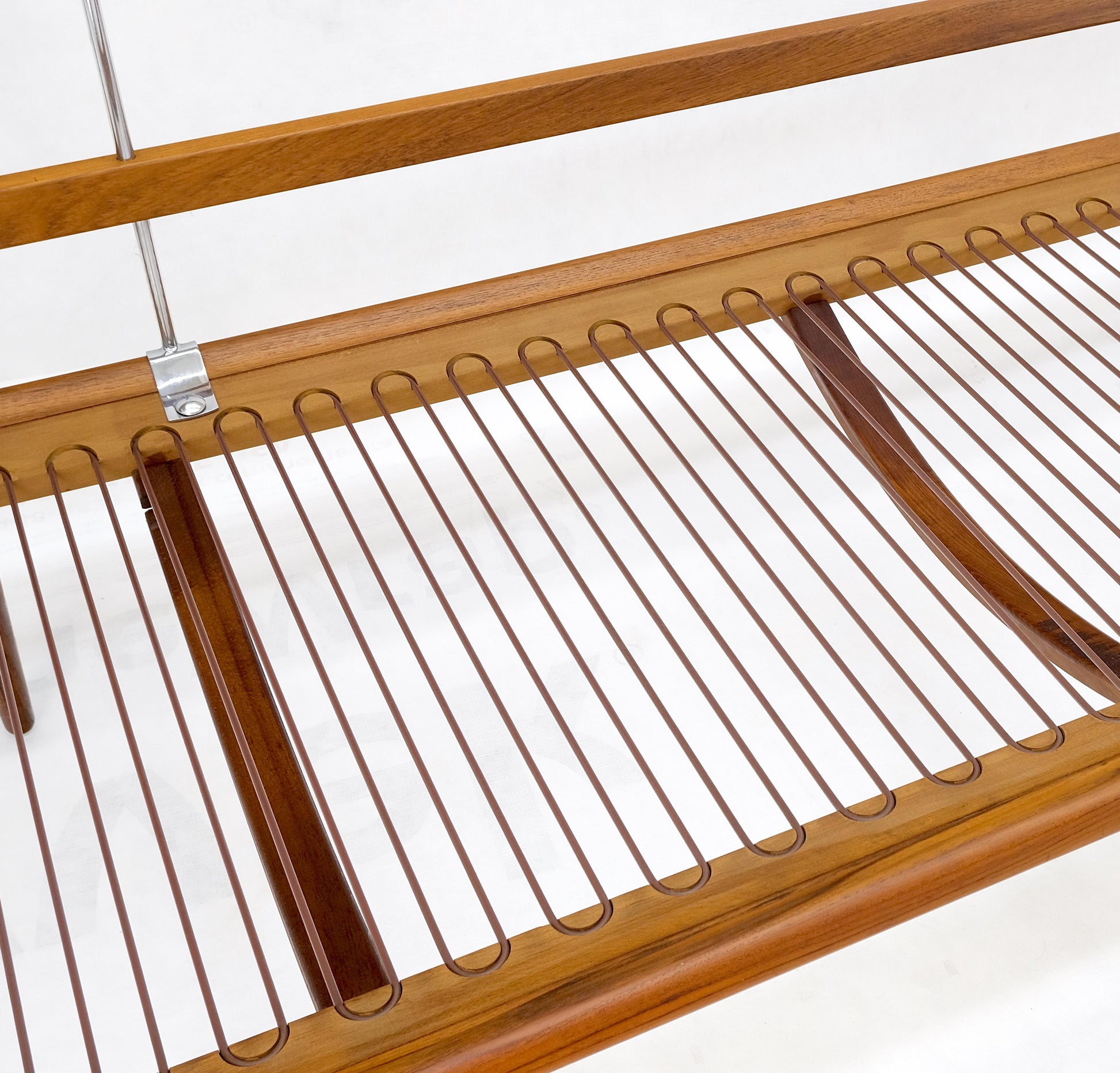 EstablishedLines Peter Hvidt Solid Teak Sofa New Blue Wool Upholstery Original Springs Mint!