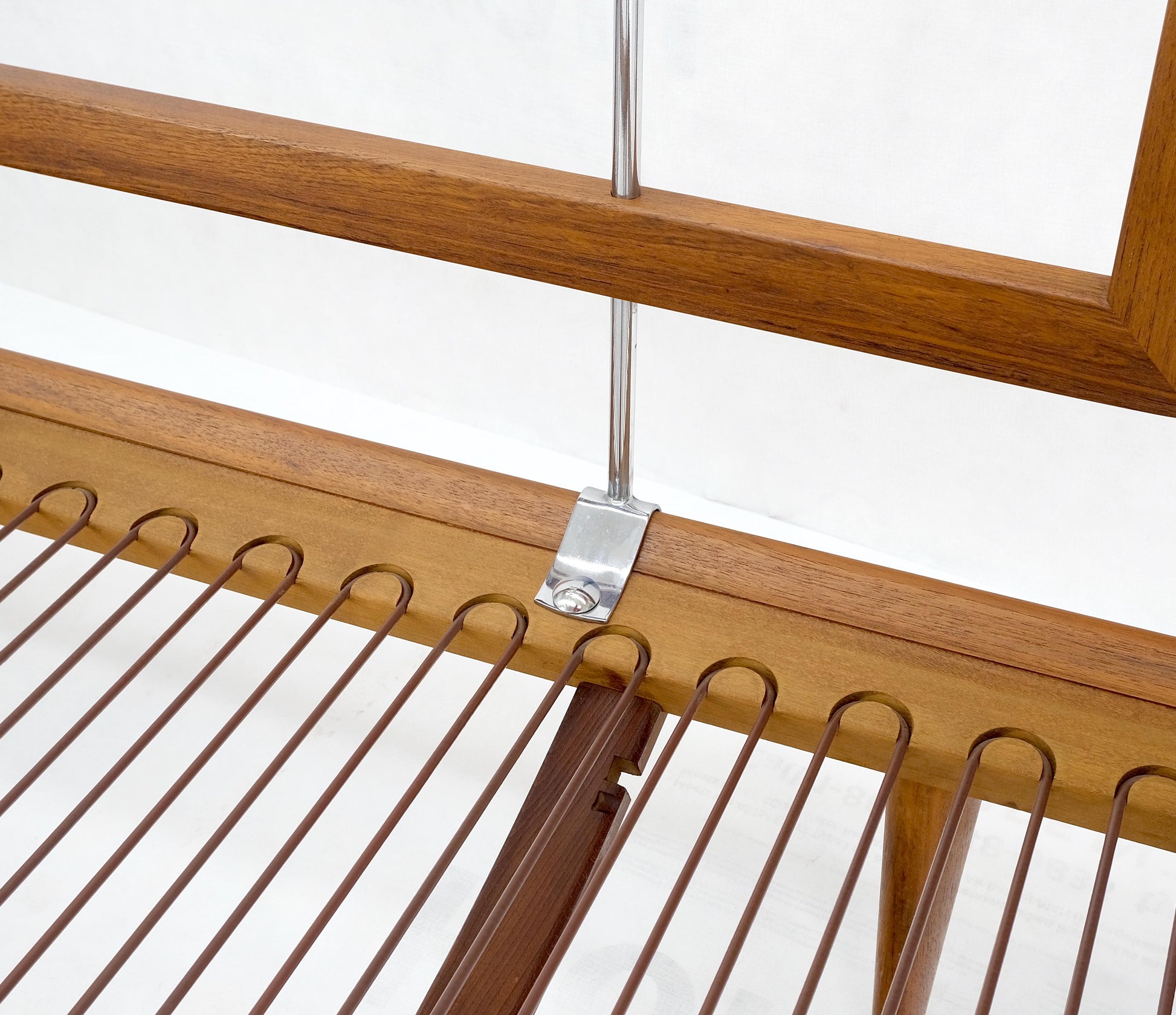 EstablishedLines Peter Hvidt Solid Teak Sofa New Blue Wool Upholstery Original Springs Mint!