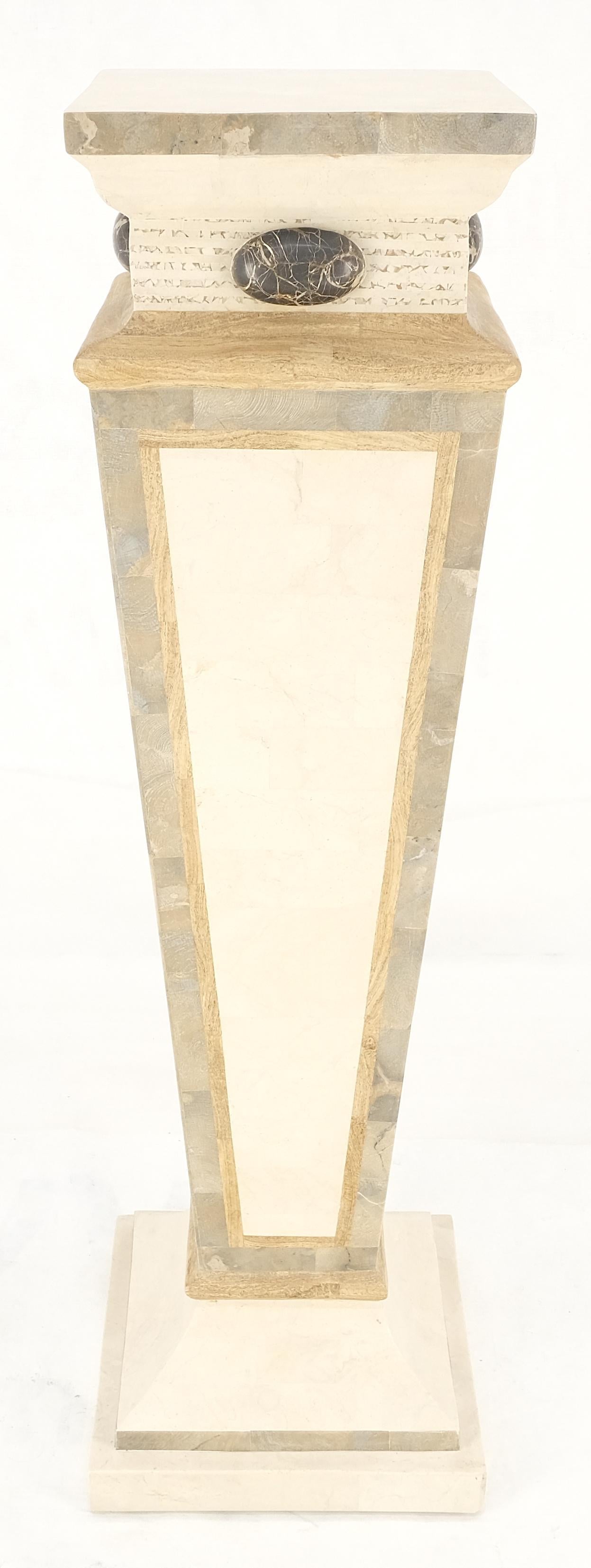 EstablishedLines Reversed Obelisk Shape Tapered Square Marble Veneer Tiles Pedestal MINT!