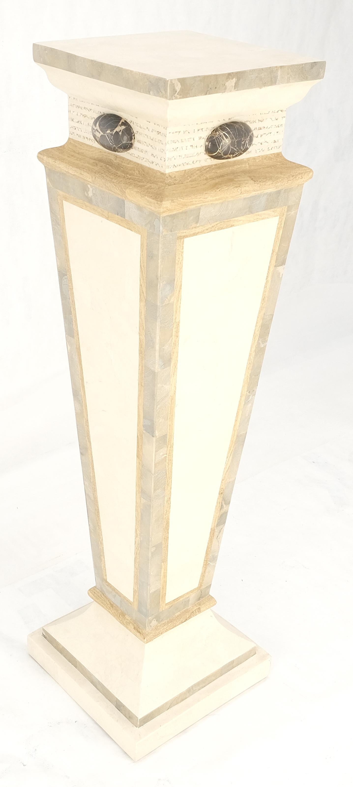 EstablishedLines Reversed Obelisk Shape Tapered Square Marble Veneer Tiles Pedestal MINT!