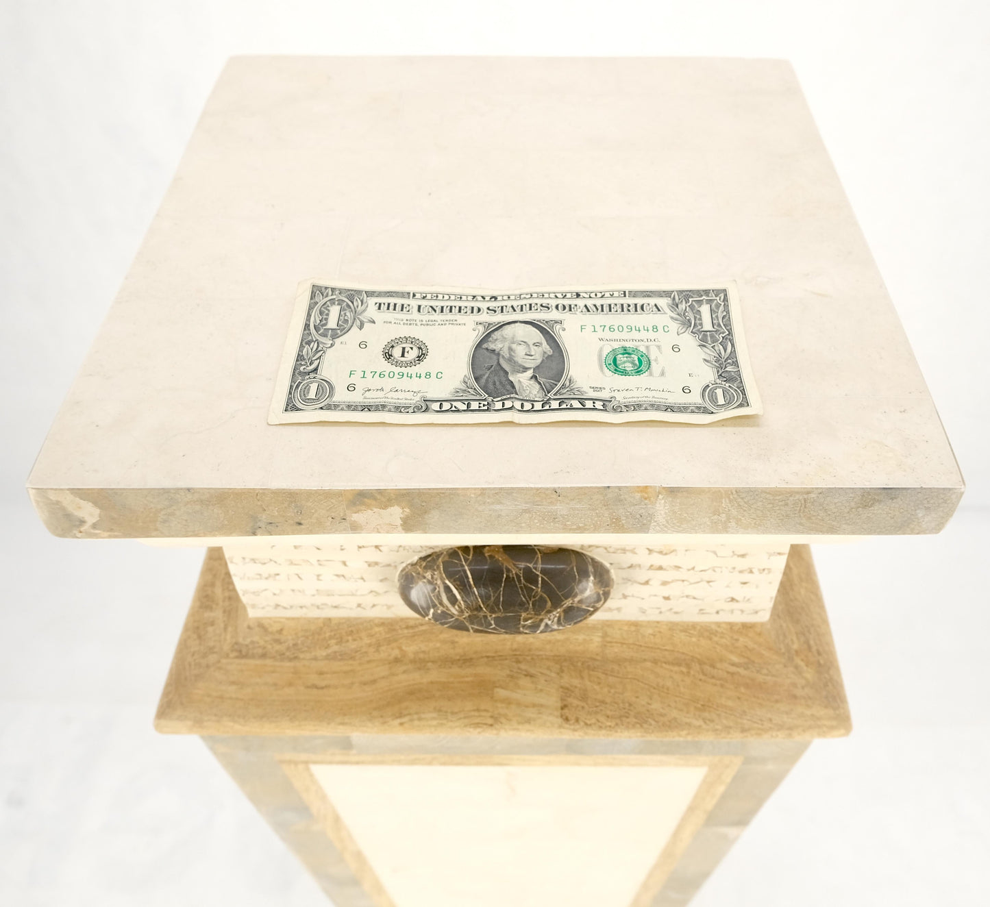 EstablishedLines Reversed Obelisk Shape Tapered Square Marble Veneer Tiles Pedestal MINT!