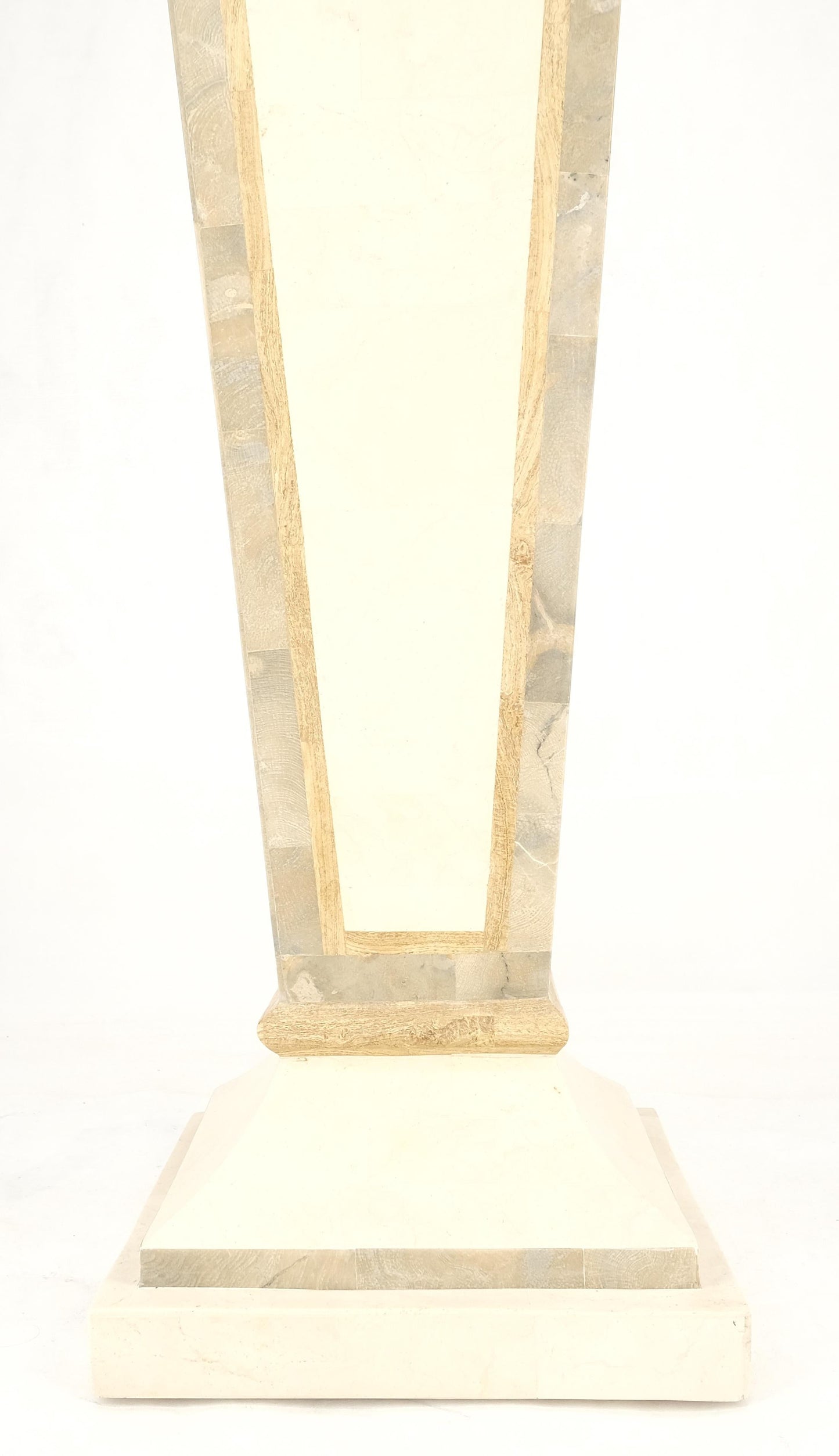 EstablishedLines Reversed Obelisk Shape Tapered Square Marble Veneer Tiles Pedestal MINT!