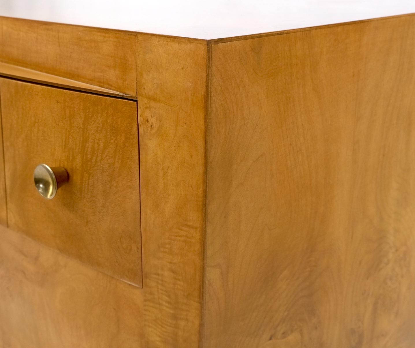 EstablishedLines 9 Drawers Art Deco Mid-Century Modern Burl Wood Bow Front Dresser Brass Pulls