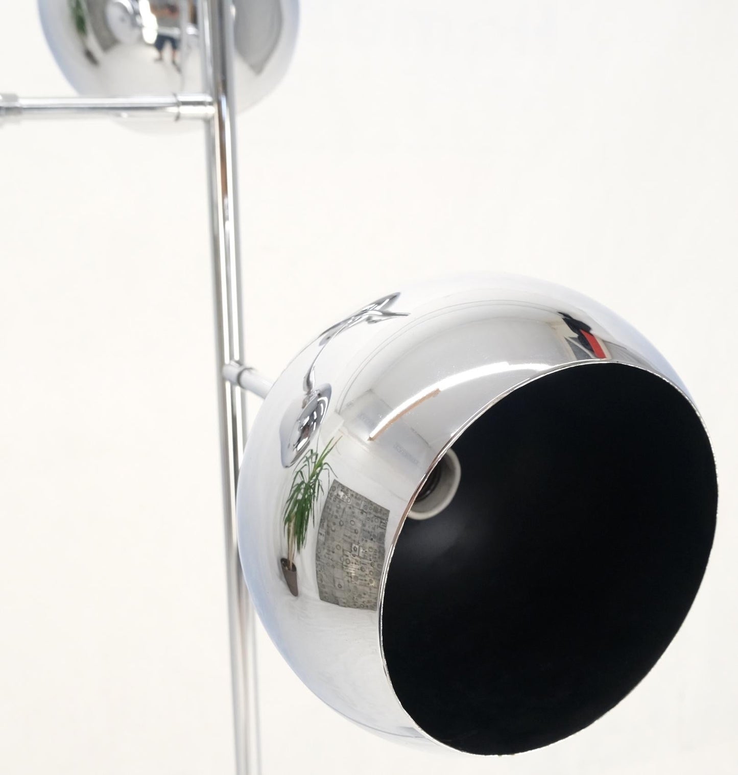 EstablishedLines Koch Lowy Three Globe Shades Chrome Floor Lamp Adjustable Light Fixture Mint