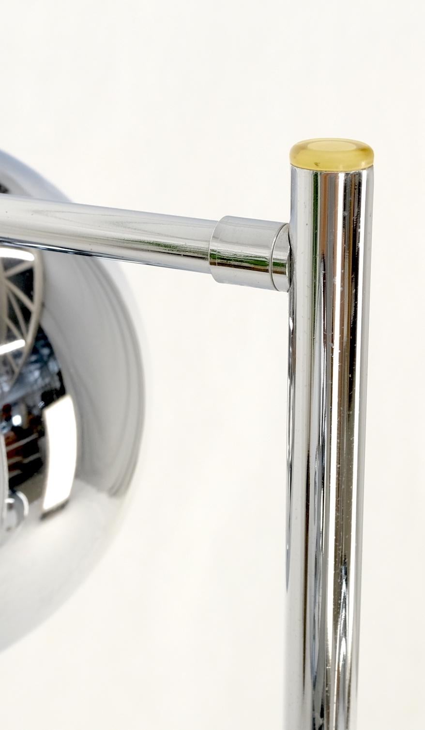 EstablishedLines Koch Lowy Three Globe Shades Chrome Floor Lamp Adjustable Light Fixture Mint