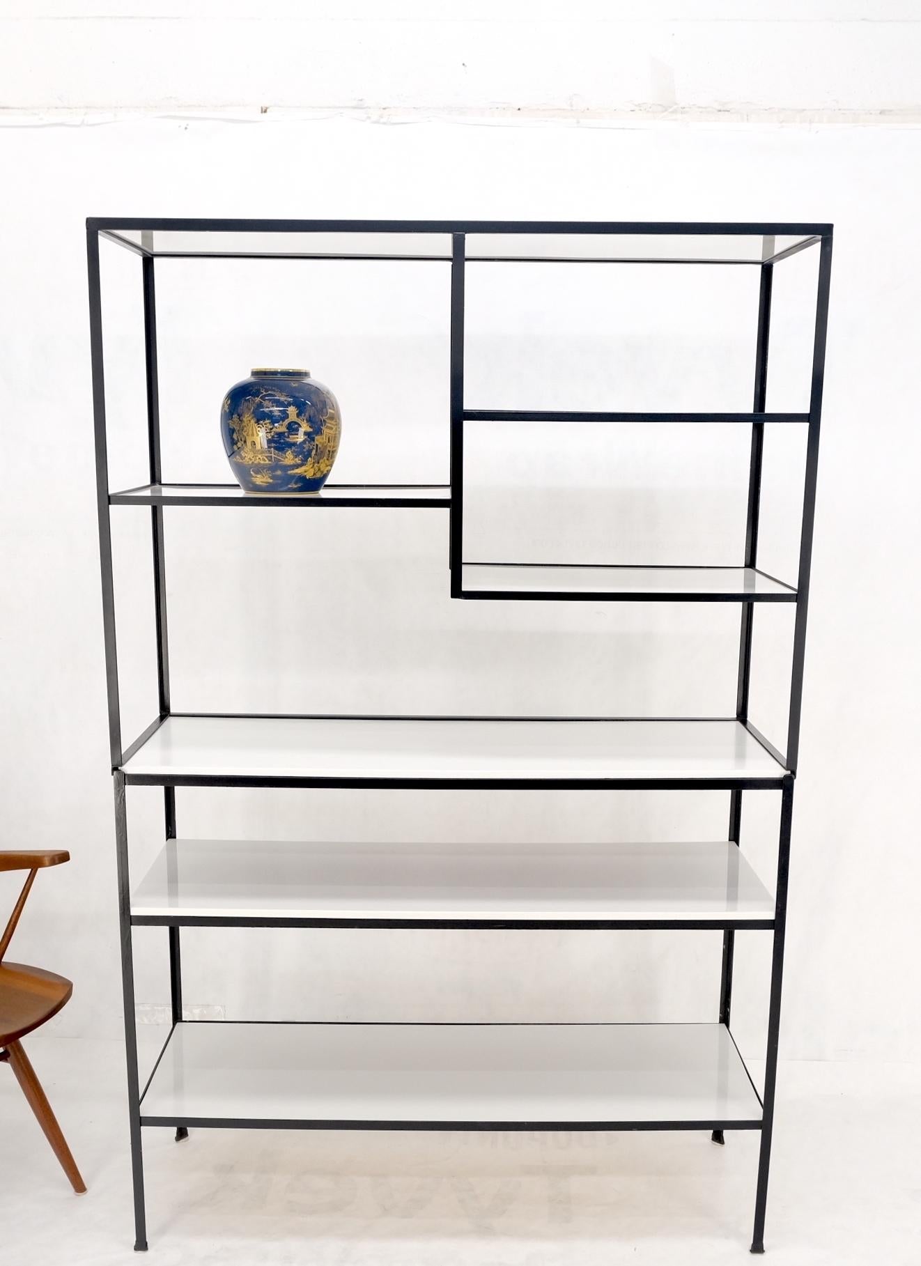 EstablishedLines Frederick Weinberg Iron White Enamel Shelves Etagere Wall Unit