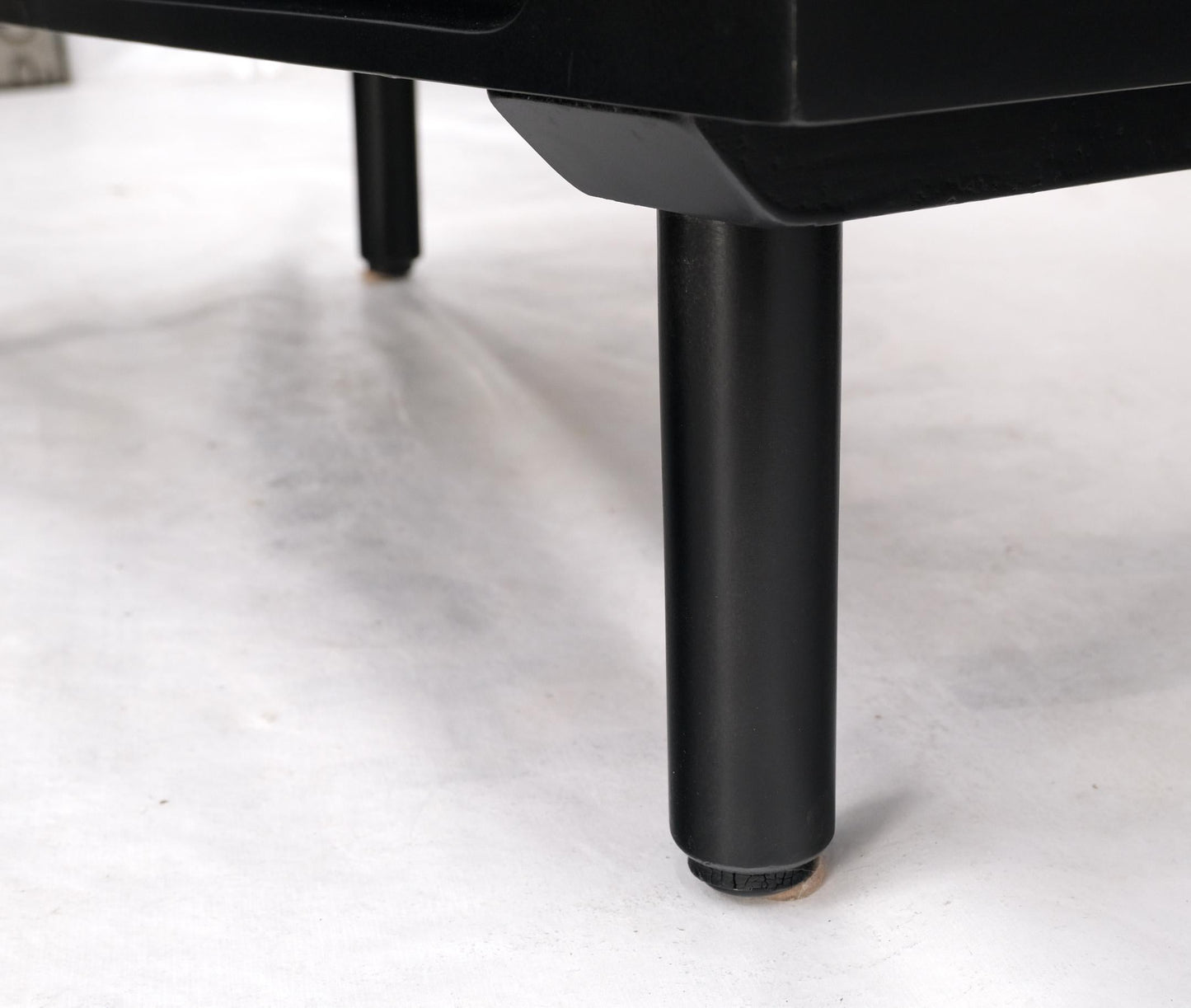 EstablishedLines Black Lacquer 3 Louver Drawers Dresser on a "Base" 2 Pieces Cabinet Credenza