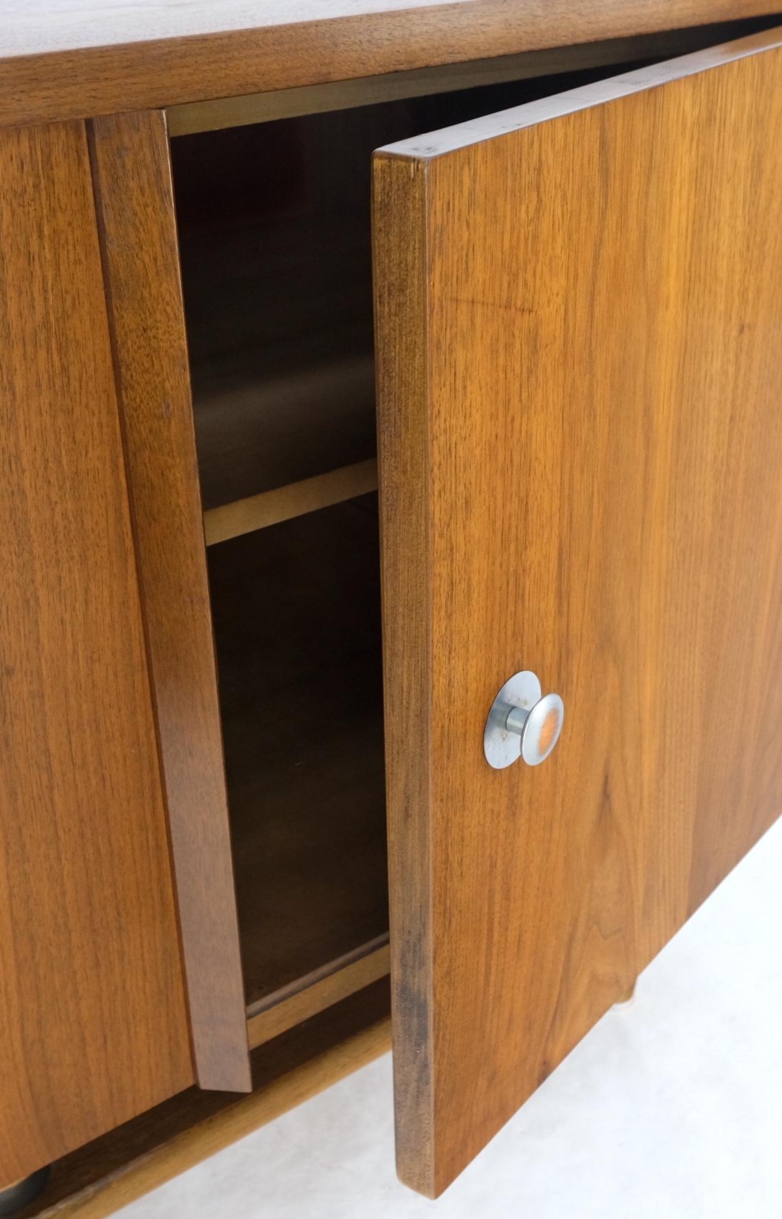 EstablishedLines Mid-Century Modern Walnut Two Doors Floating Base Small Petit Credenza Mint