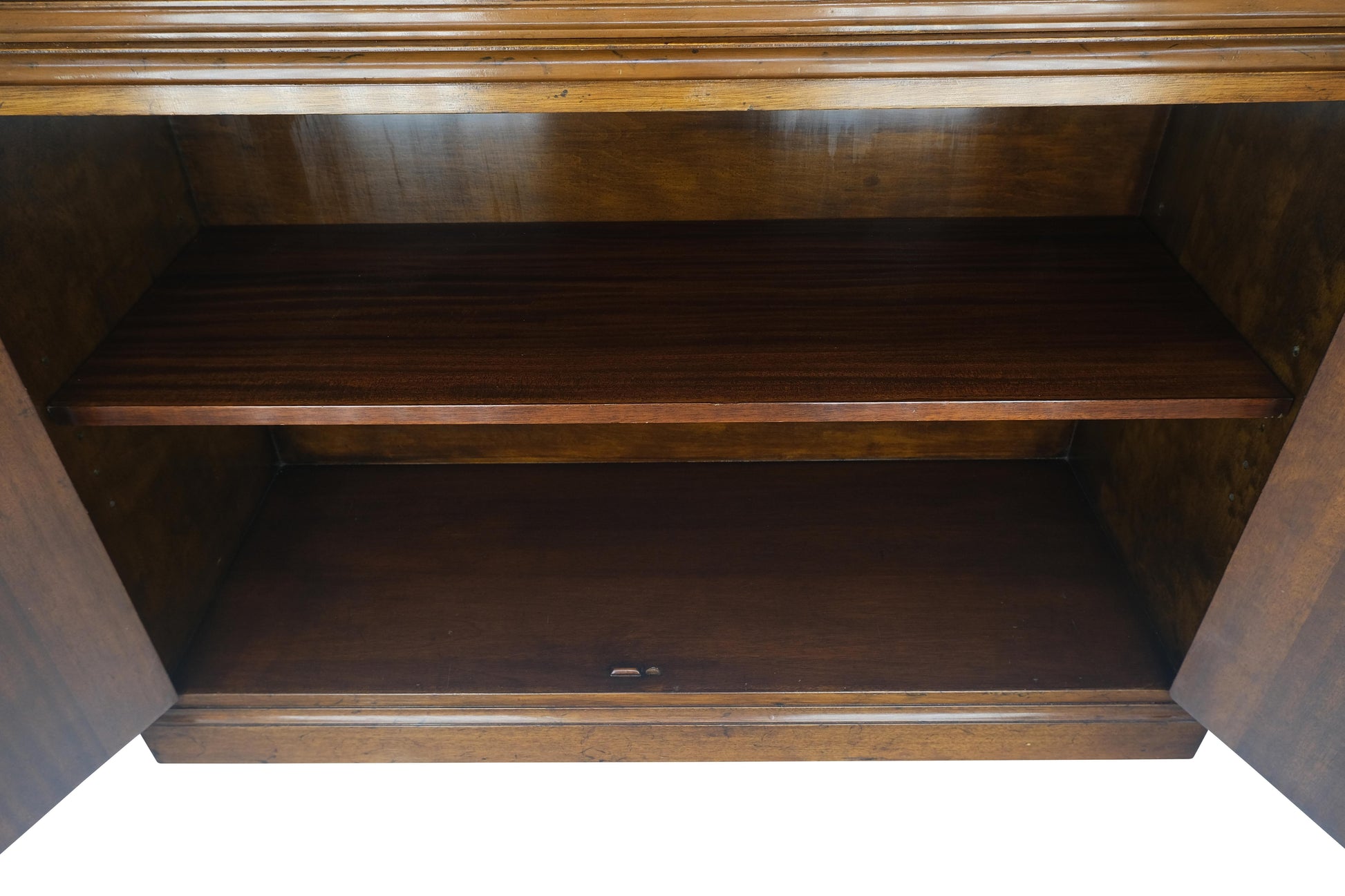EstablishedLines Mahogany Individual Pain Glass Double Door Bookcase Bottom Credenza Cabinet MINT